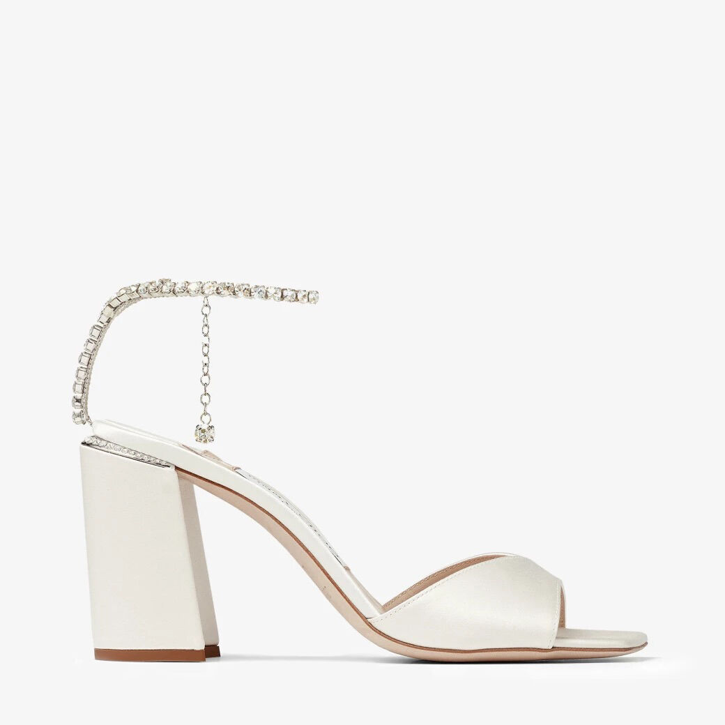 SAEDA SANDAL/BH 85 | スワロフスキークリスタルチェーン付き Ivory