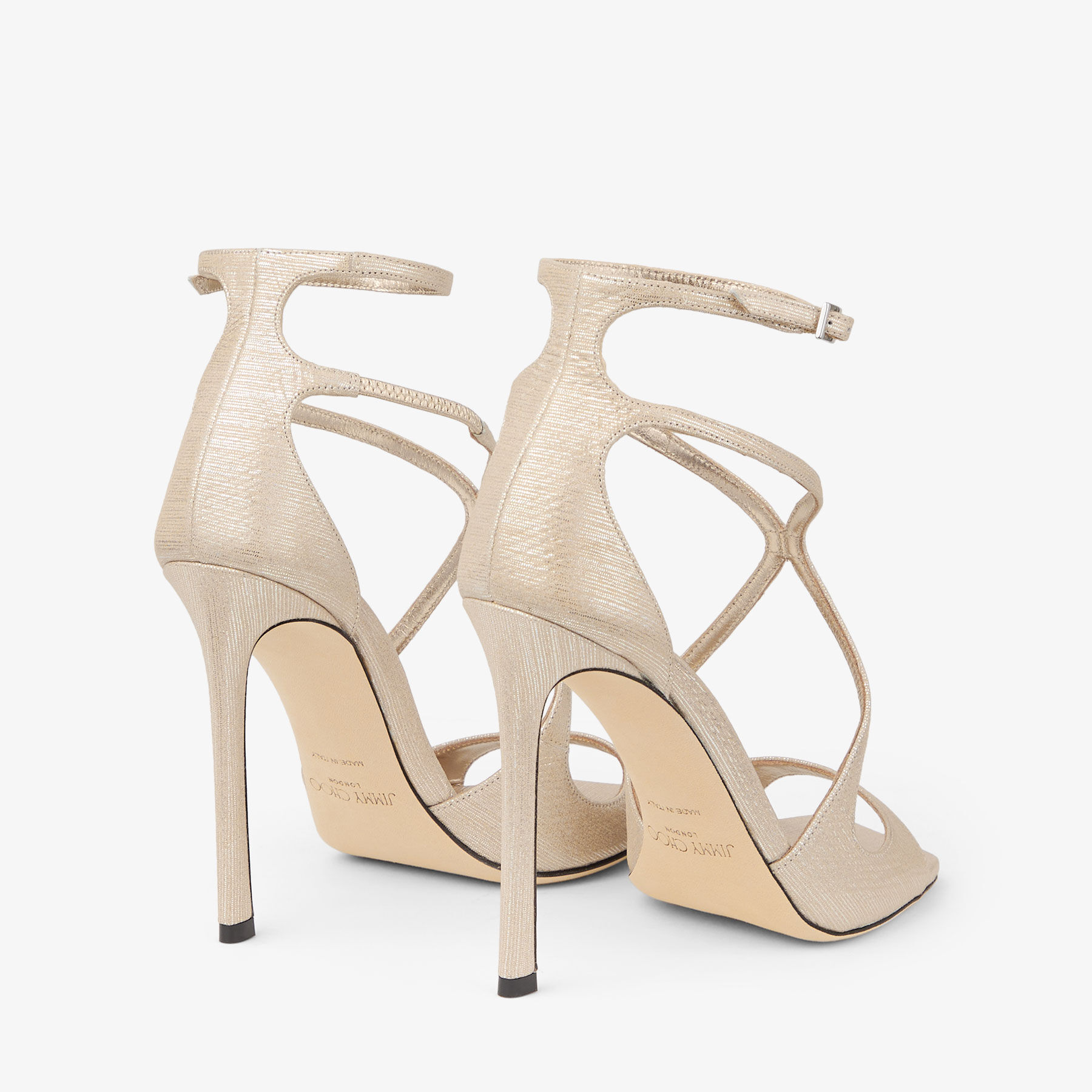 Azia 110 | Gold Metallic Leather Sandals | JIMMY CHOO CA