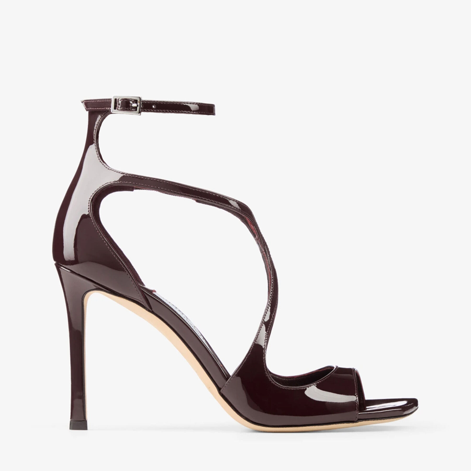 Azia 95 | Deep Merlot Patent Leather Sandals | JIMMY CHOO