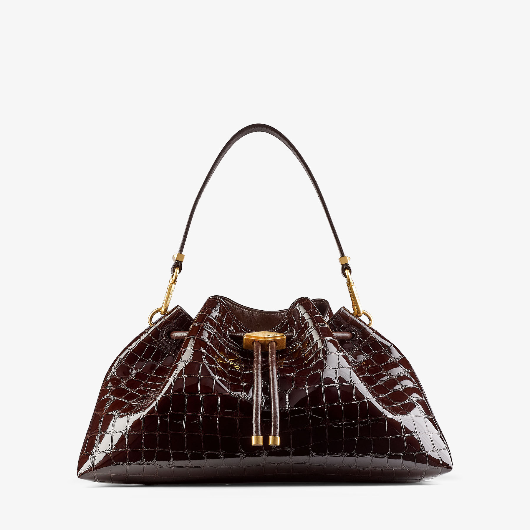 Cinch Medium | Sambuco Croc Embossed Leather Bag | JIMMY CHOO