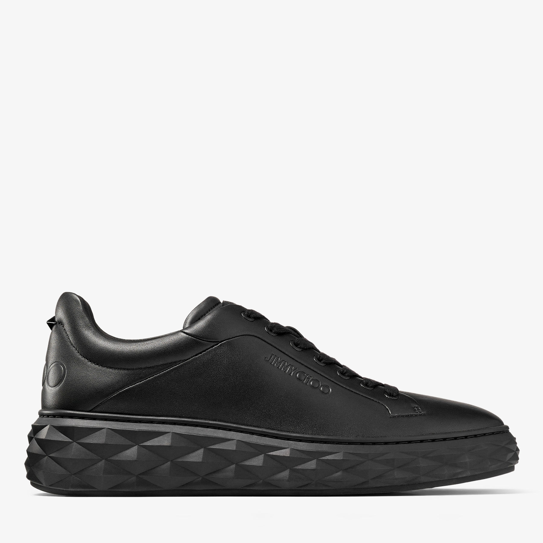 Diamond Maxi/M |Black Nappa Leather Trainer| JIMMY CHOO
