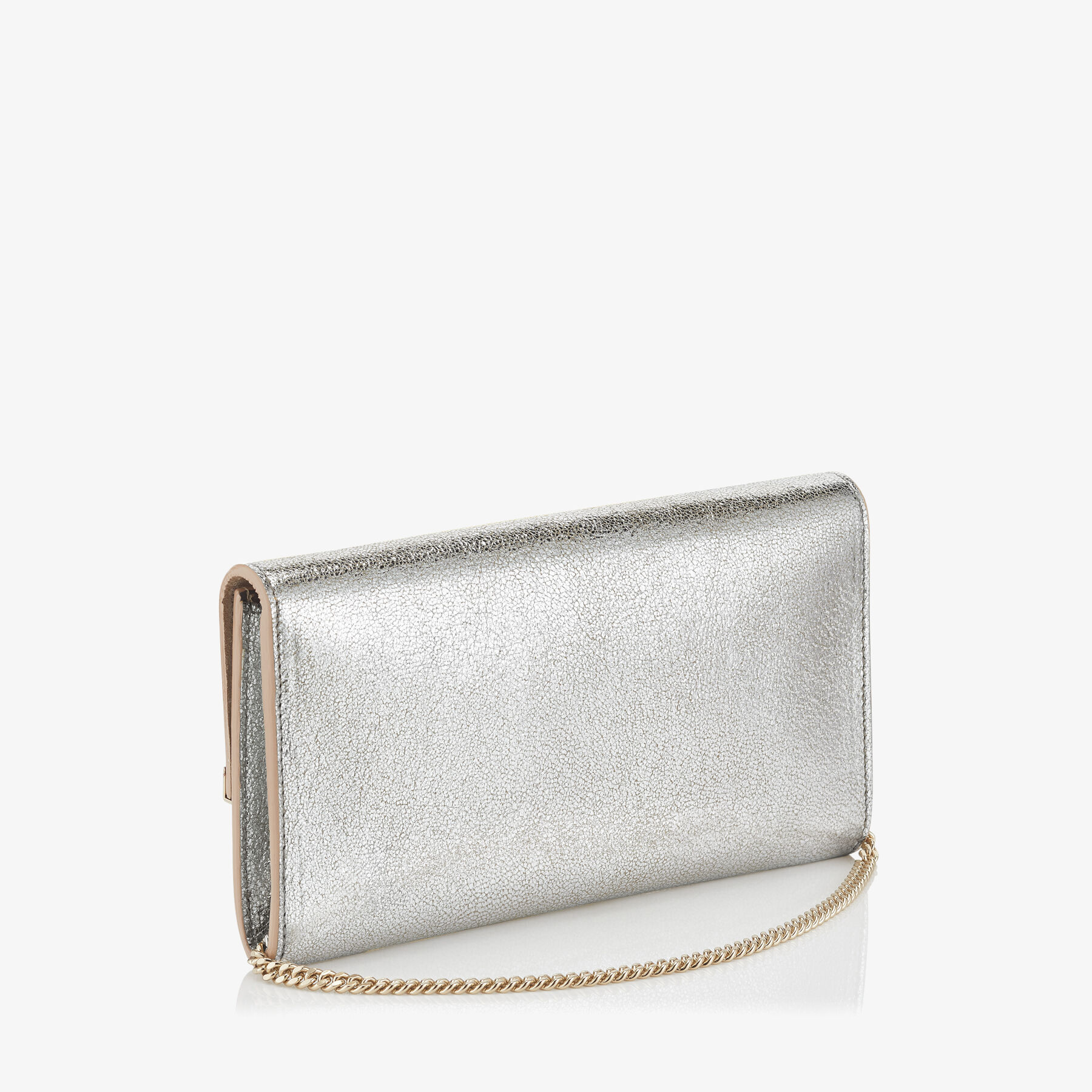 Champagne Glitter Leather Clutch Bag | Emmie | Pre Fall 18 | JIMMY