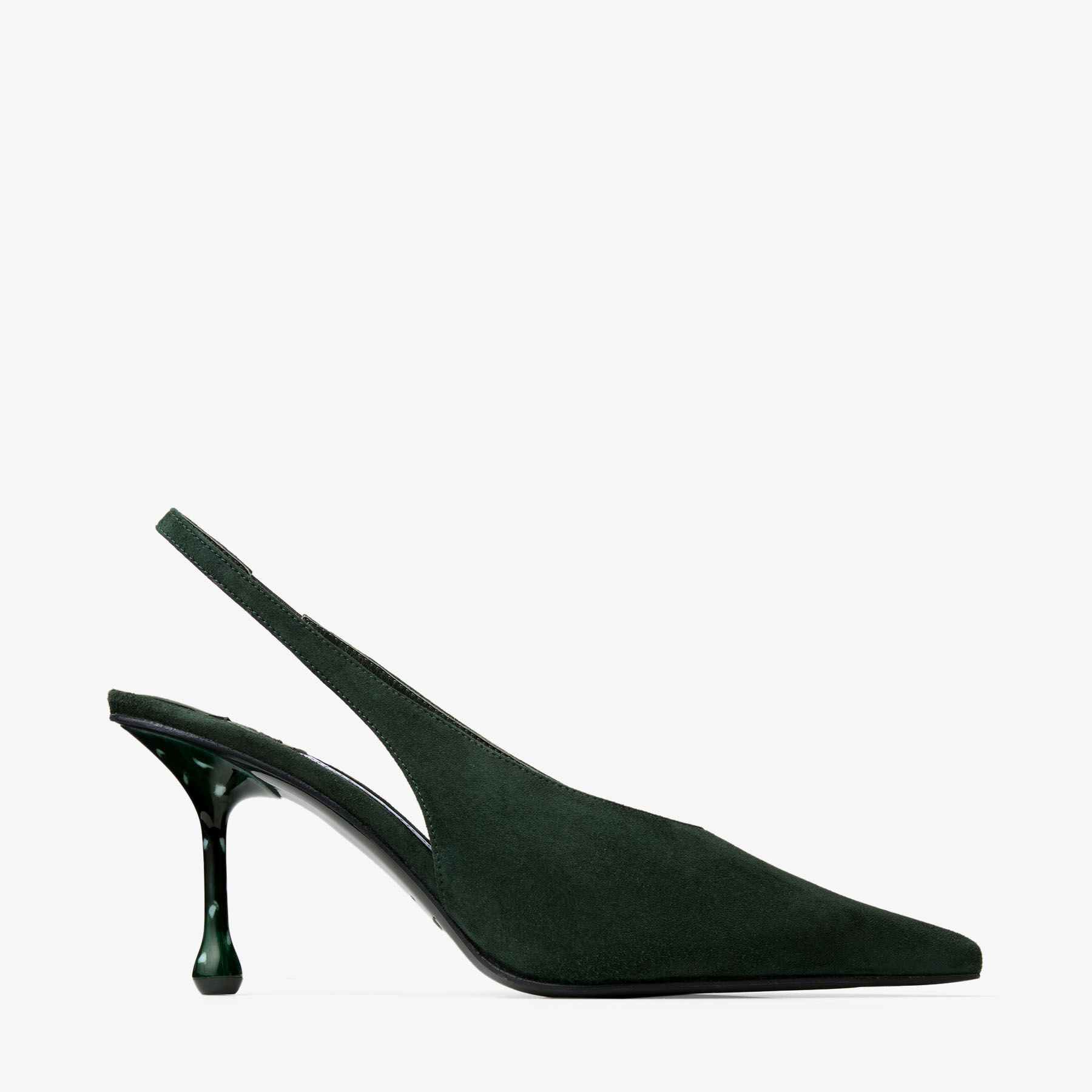Isa 80 | British Green Suede Slingbacks with Dotted Heels | JIMMY CHOO