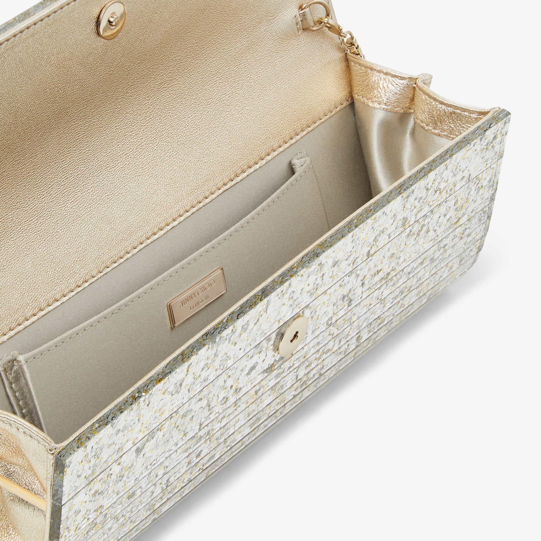 Champagne Coarse Glitter Acrylic Clutch Bag| SWEETIE| Pre Fall 19