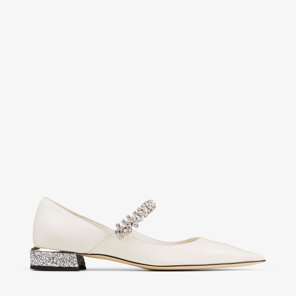 Bing Pump Flat | Latte/シルバー グリッターレザー・フラットシューズ