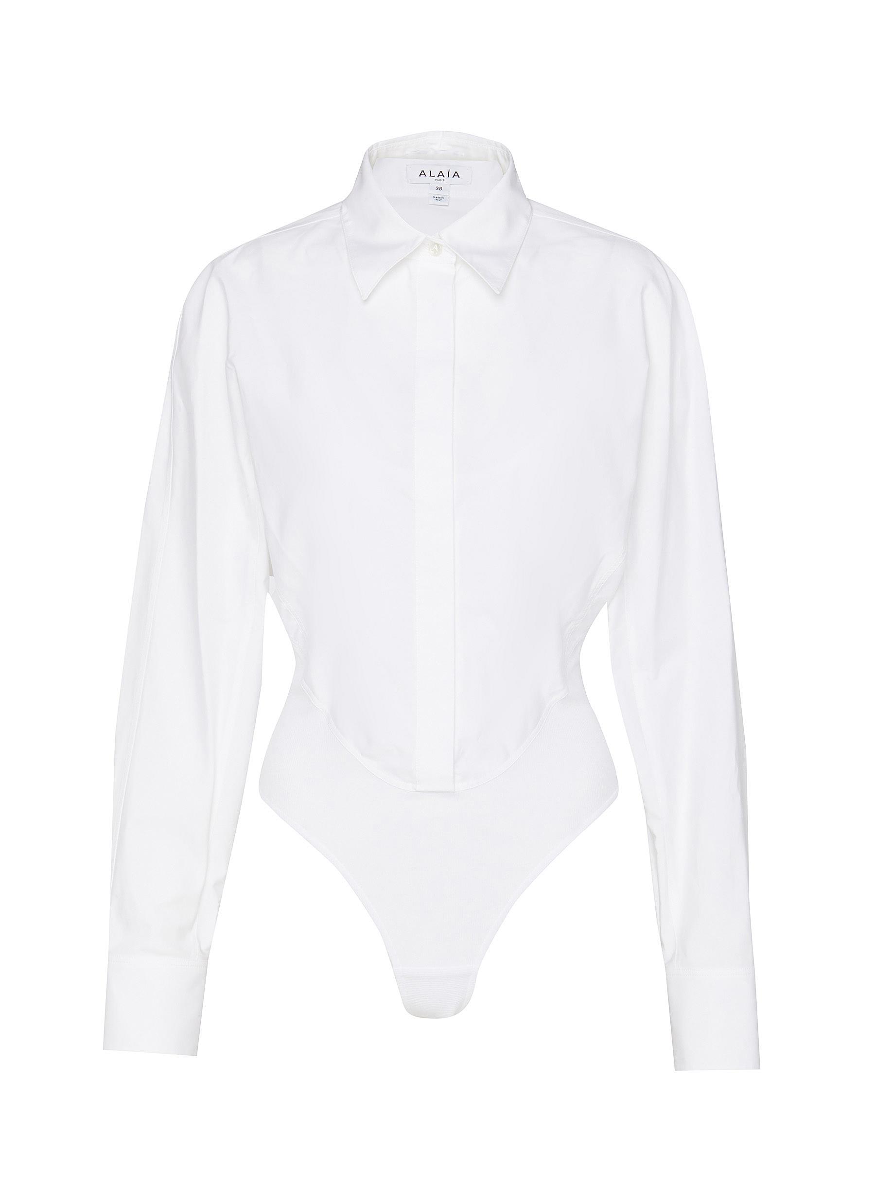 ALAÏA | Layered Cotton Poplin Shirt Bodysuit | Women | Lane Crawford
