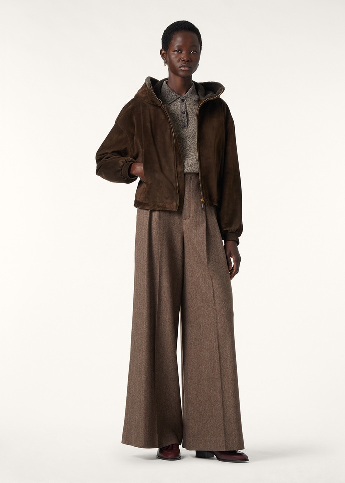 Cocoa Dust Calfskin Mikael Bomber Jacket - Smart casual women's
