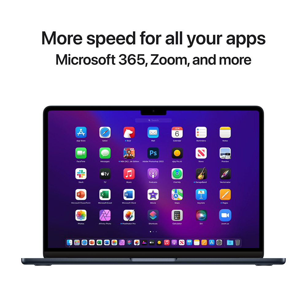 MacBook Air 13-inch: Apple M2 chip with 8-core CPU and 8-core GPU