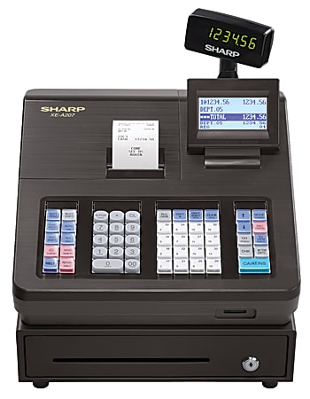 Sharp XE A207 Electronic Cash Register Black - Office Depot