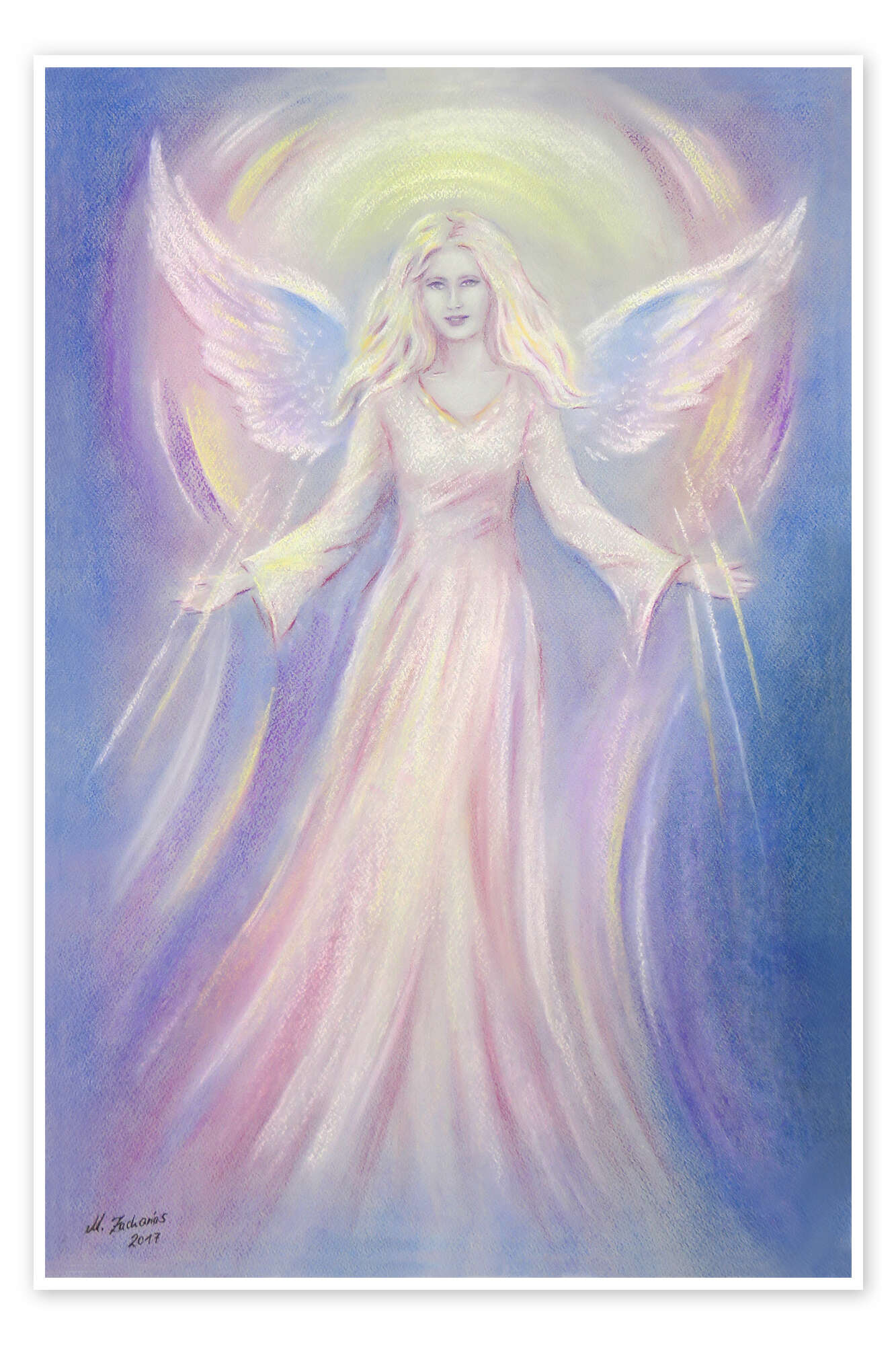 Light and Love - angel painting print by Marita Zacharias