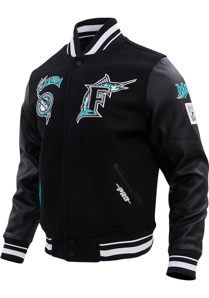 Pro Standard Miami Marlins Mens BLACK Retro Wool Varsity