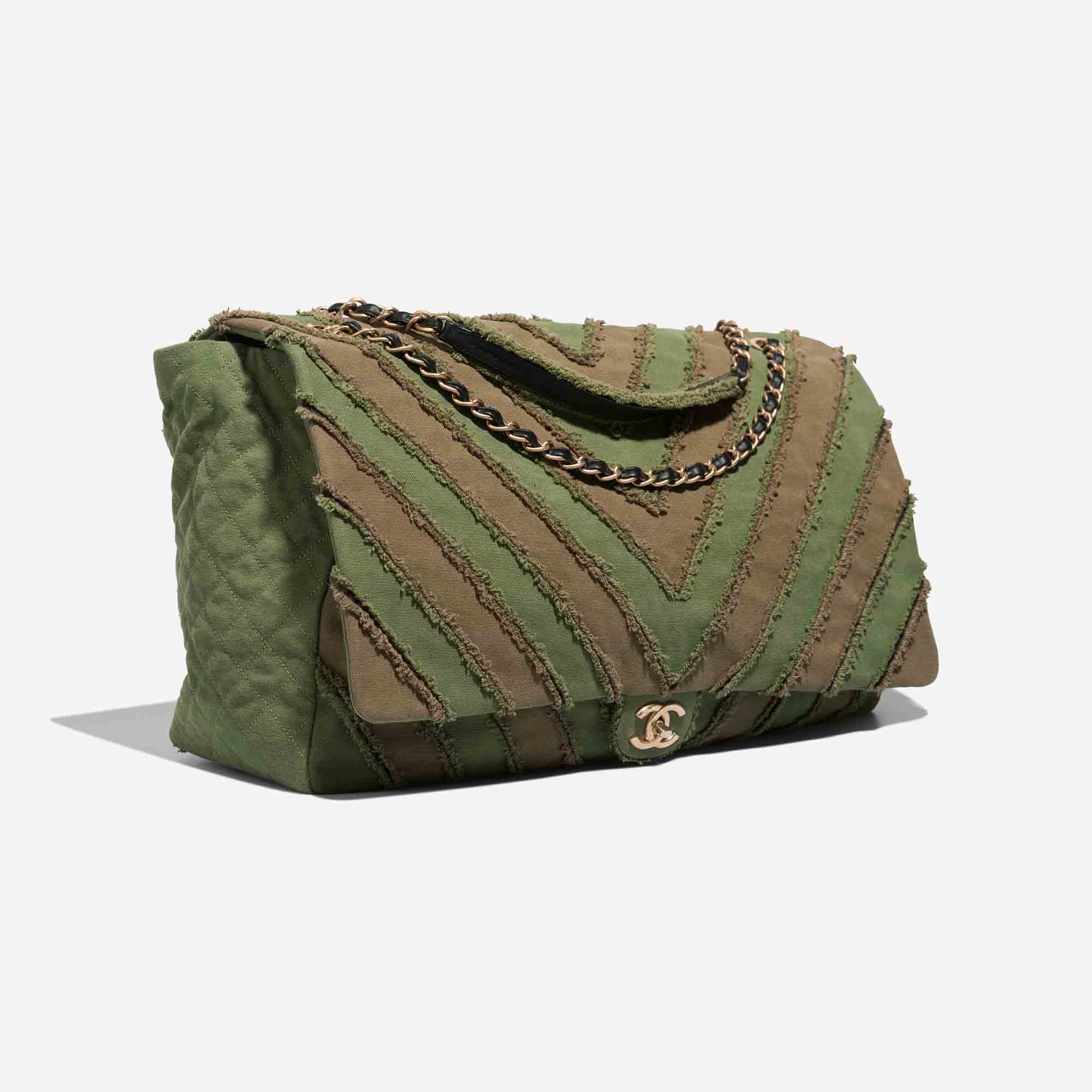 Chanel Timeless Chevron XXL Canvas / Lamb Khaki | SACLÀB