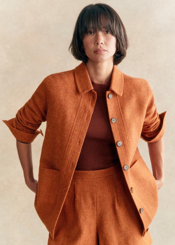 Will Jacket - Orange terracotta - Wool - Sézane