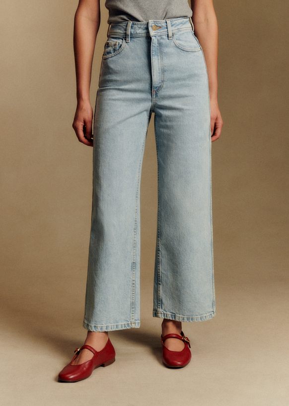 Le Crop - Denim Blue - Organic cotton - organic textile - Sézane