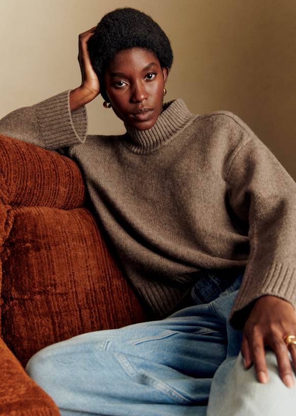 Lauren Jumper - Dark Taupe - Farmed yak wool - Octobre Éditions