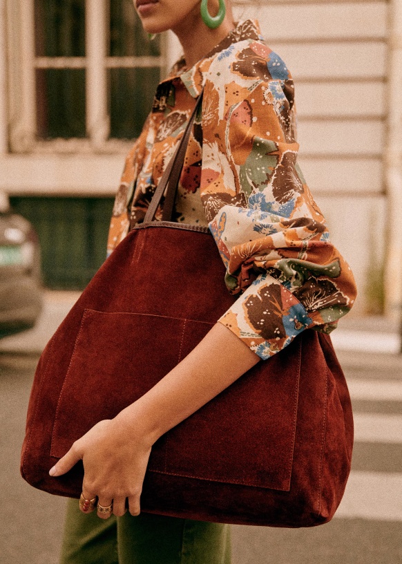Gabin Bag - Taupe Suede - Bovine leather - Sézane