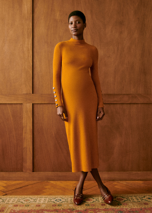 Hillary Dress - Camel - Merino Wool - Sézane