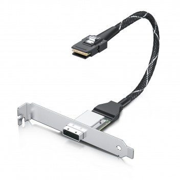 Minisas Extender cable, SFF-8087 connector to SFF-8088 slot, 30AWG