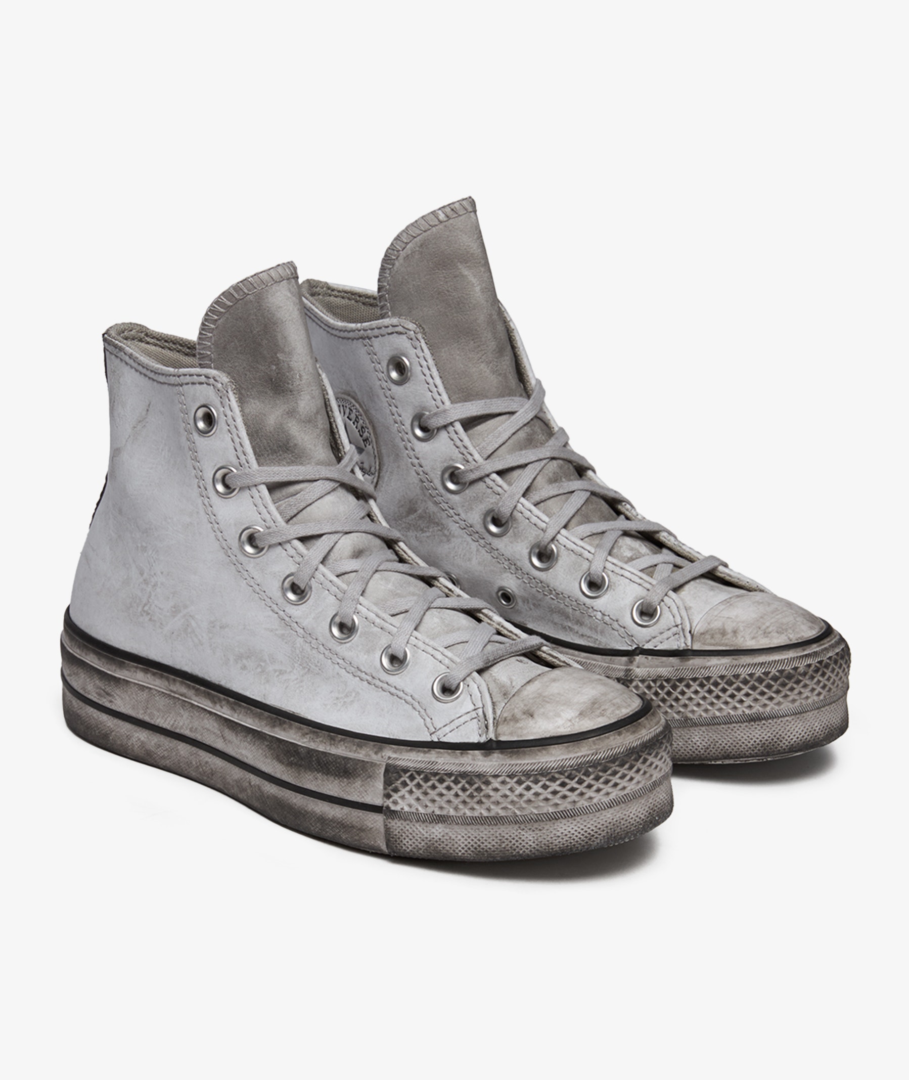 Converse Chuck Taylor All Star Lift Leather LTD HI in Gray | SVD