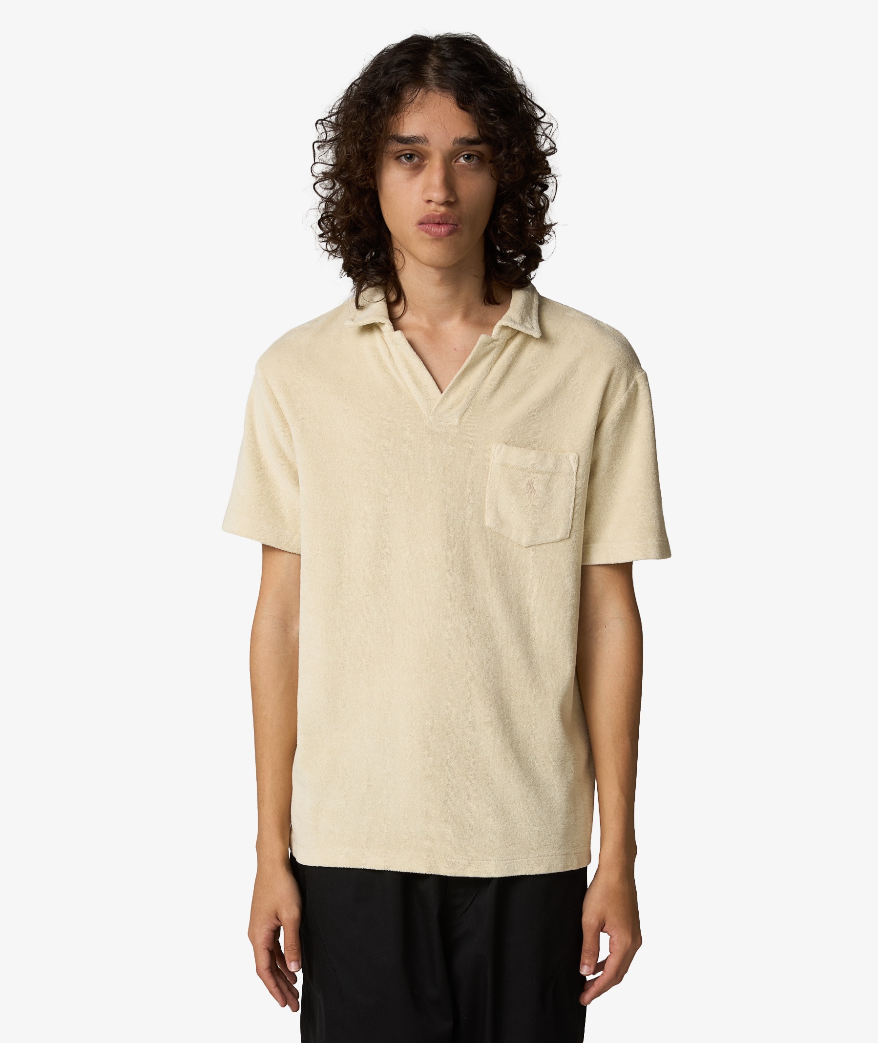 Polo Ralph Lauren Mineral-Dyed Terry Polo Shirt | Beige | SVD USA