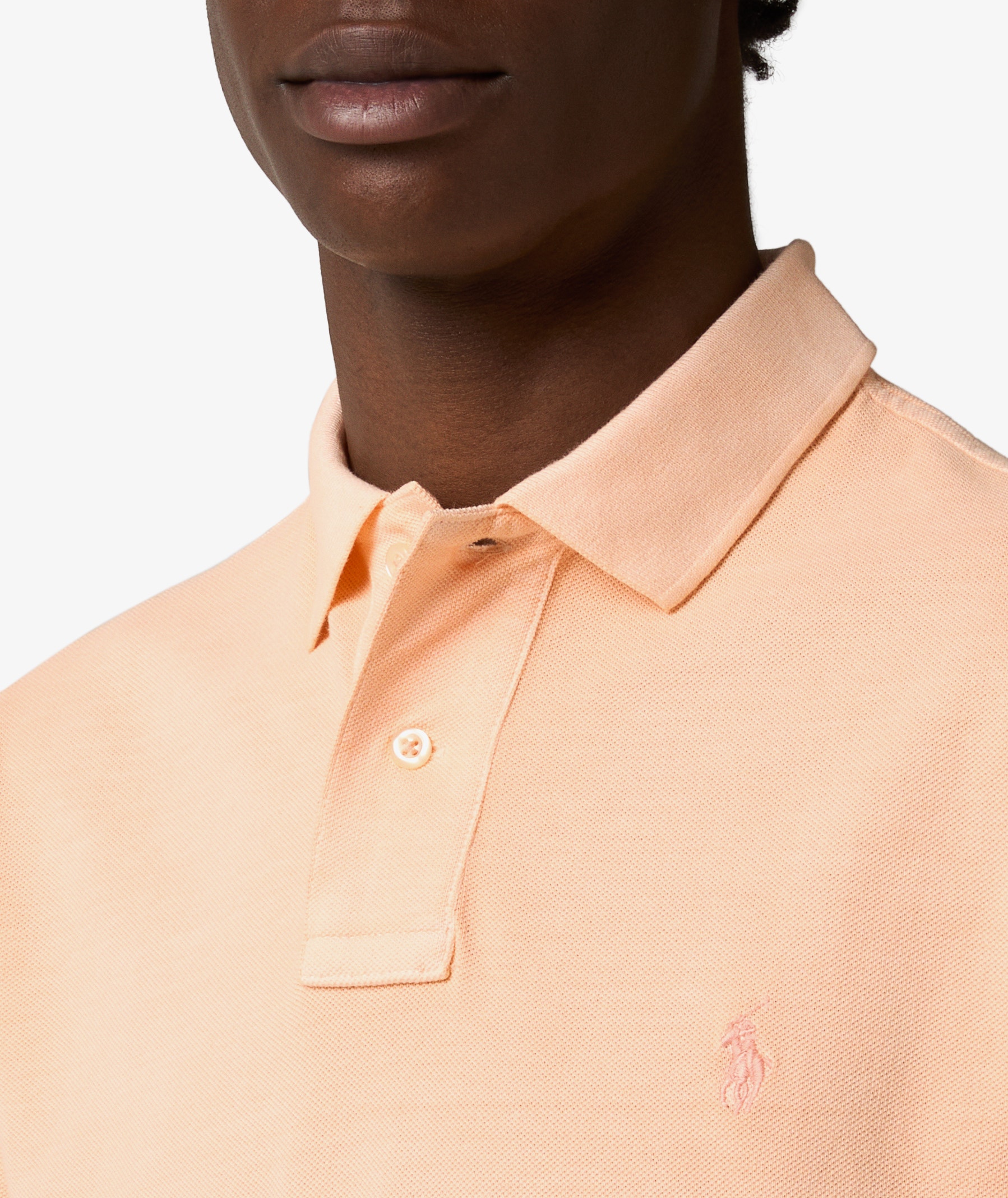 Polo Ralph Lauren Mineral-Dyed Mesh Polo Shirt in Apricot | SVD USA