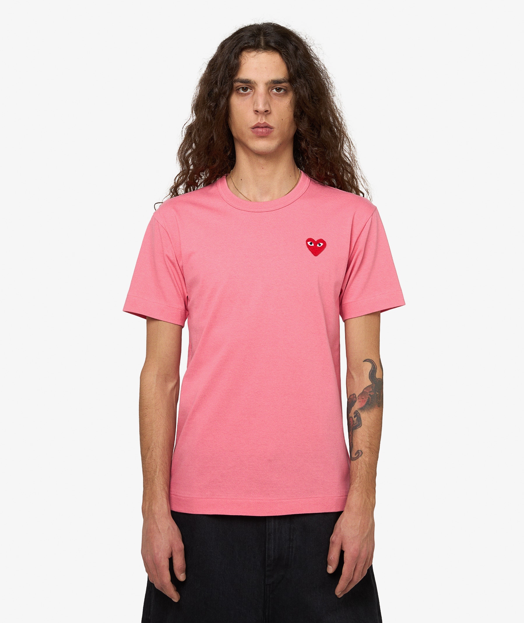 Comme des Garçons Play Red Heart T-Shirt in Pink | SVD USA