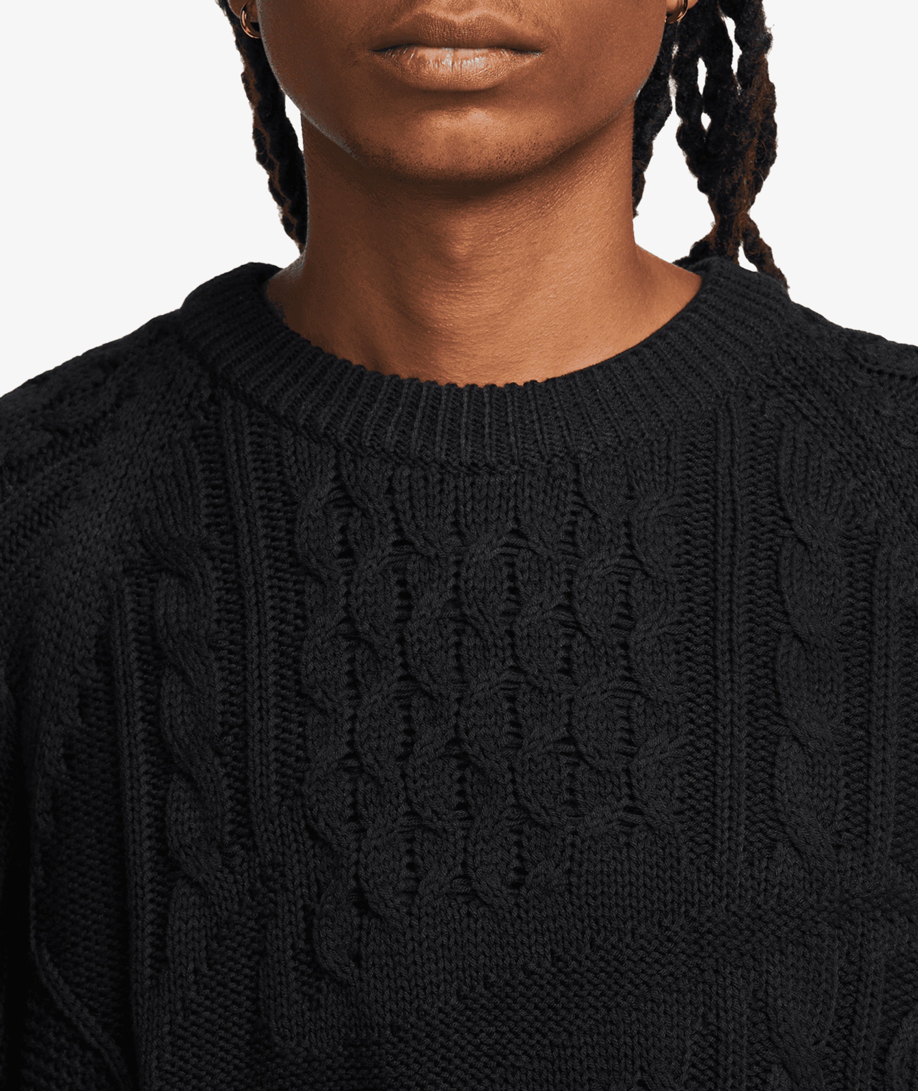 Black Nike Cable Knit Sweater | SVD