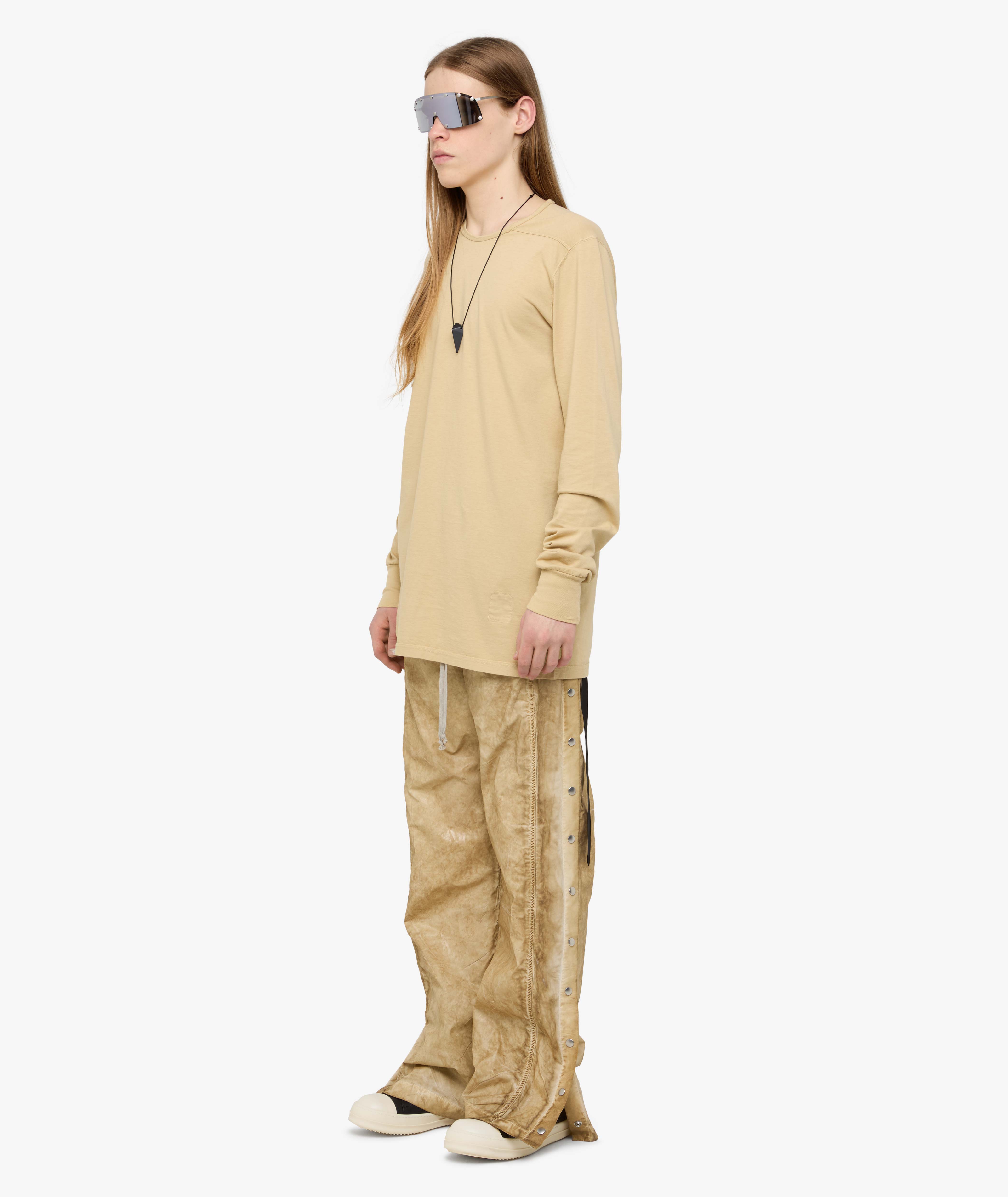 Rick Owens DRKSHDW Level Long Sleeve T-Shirt in Light Brown | SVD USA