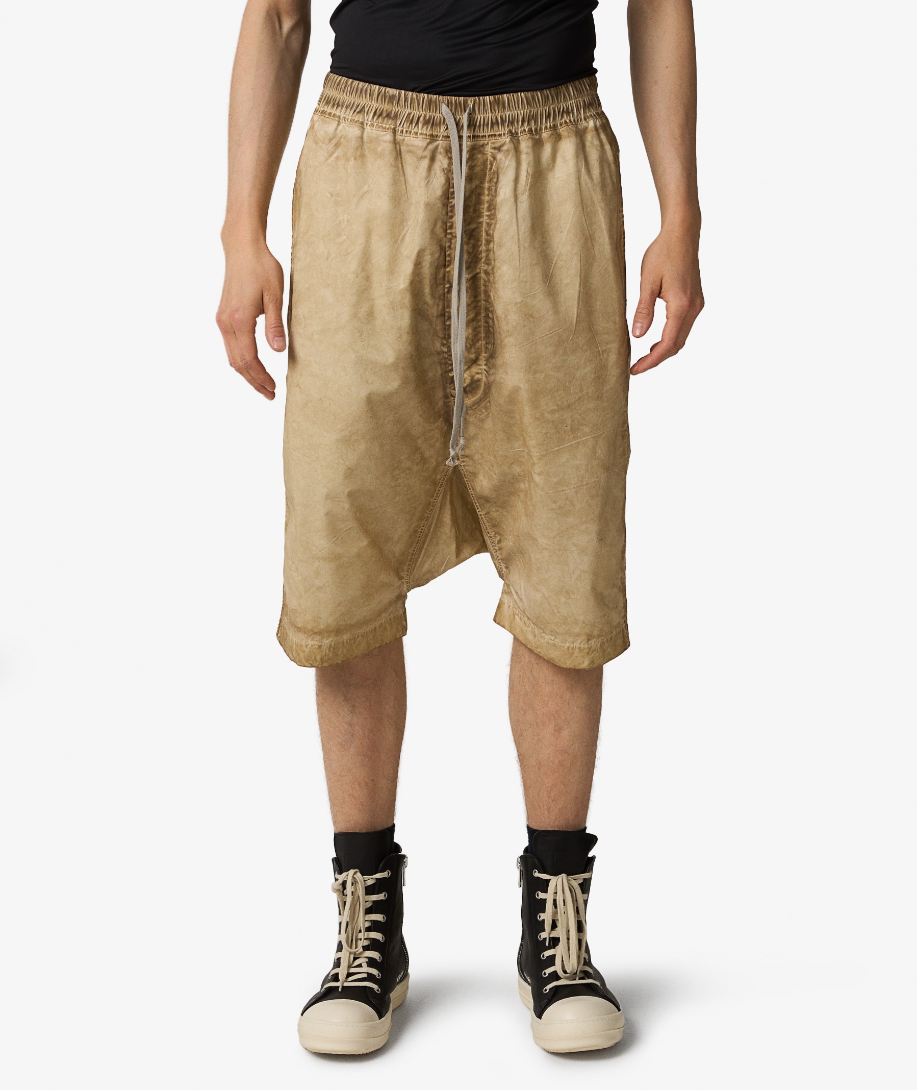 Rick Owens DRKSHDW Drawstring Pods Shorts in Light Brown | SVD USA
