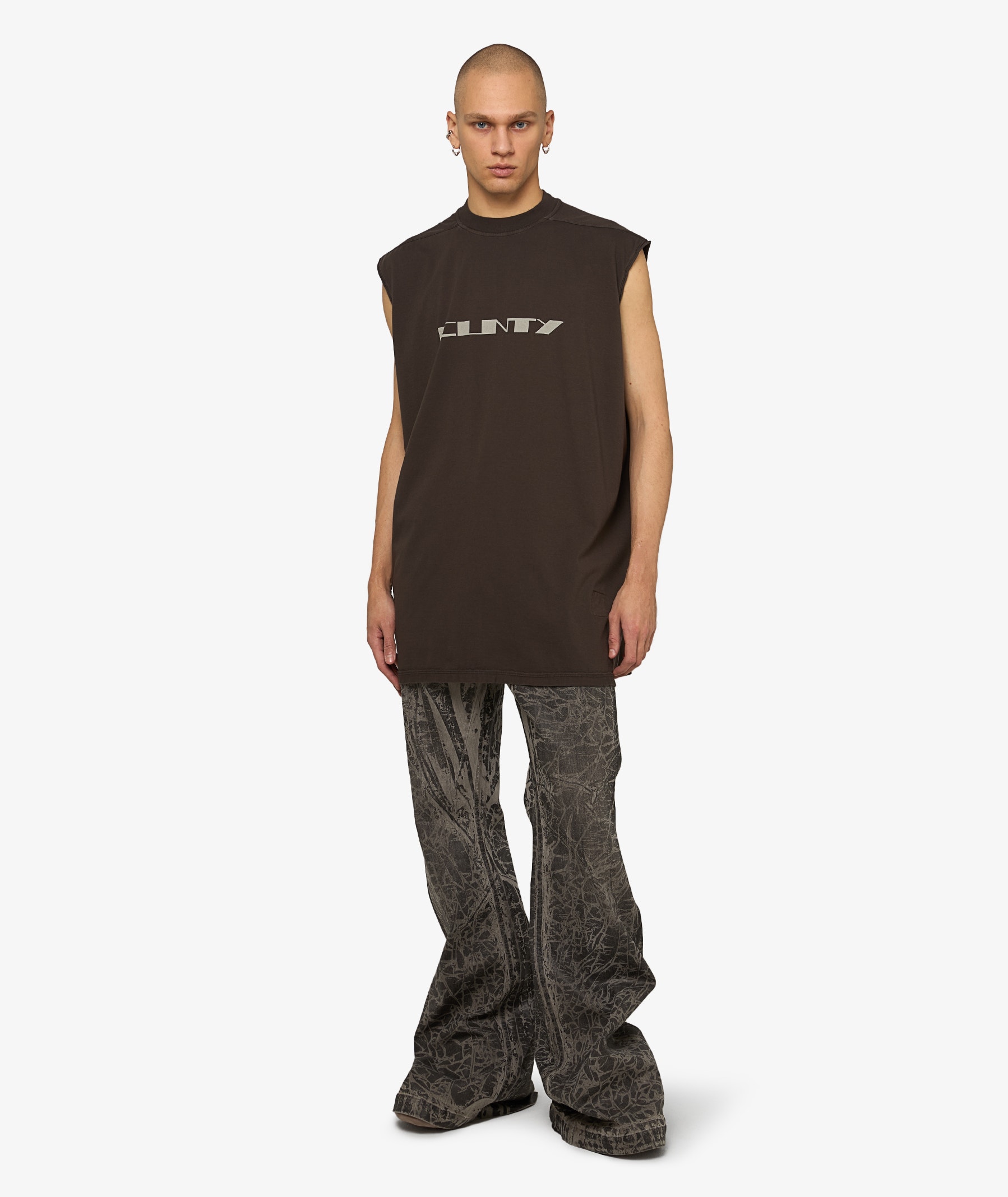 Rick Owens DRKSHDW Tarp Tank T-Shirt | Dark Brown | SVD