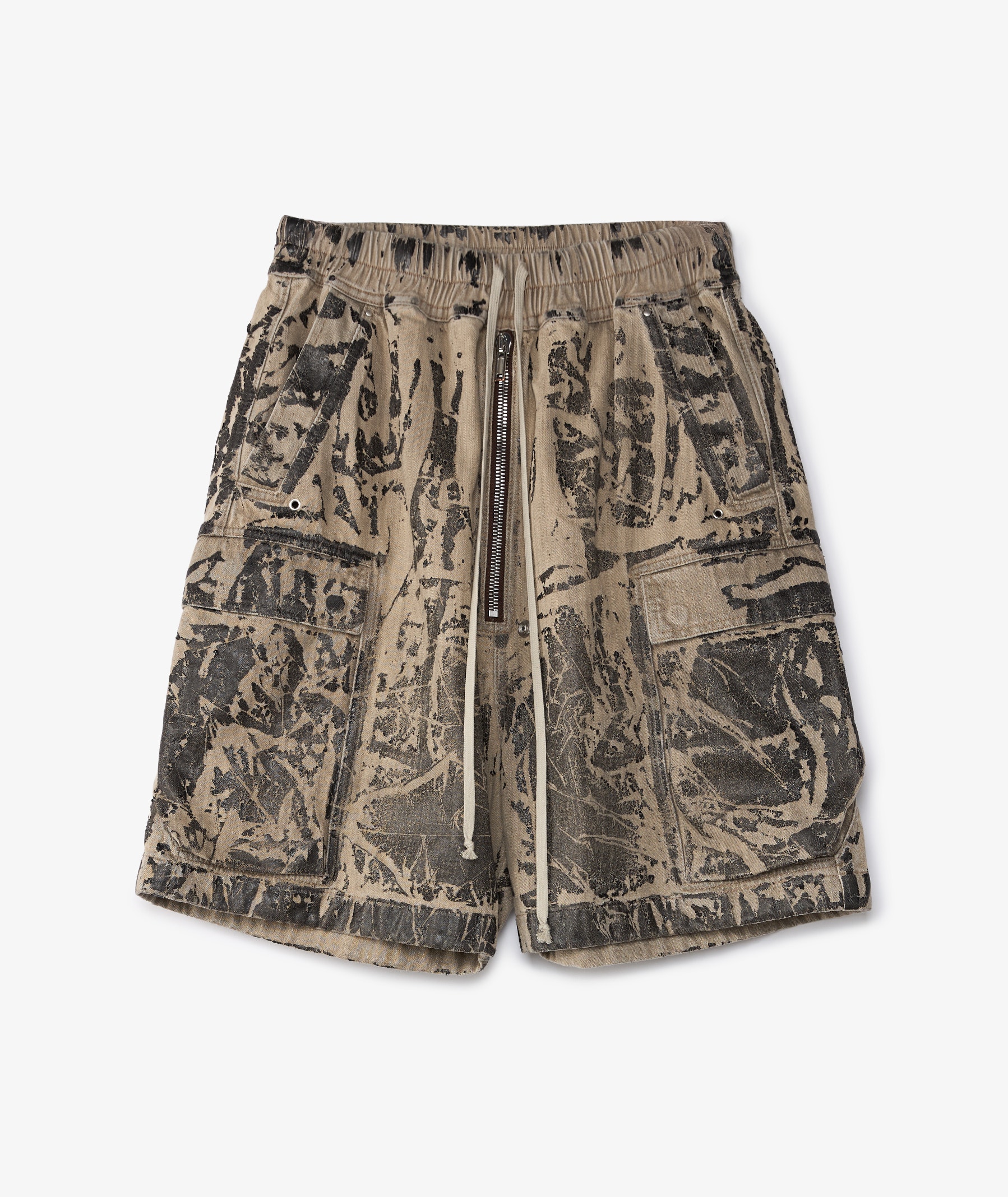 Rick Owens DRKSHDW Cargobela Denim Shorts | Black Washed Foil