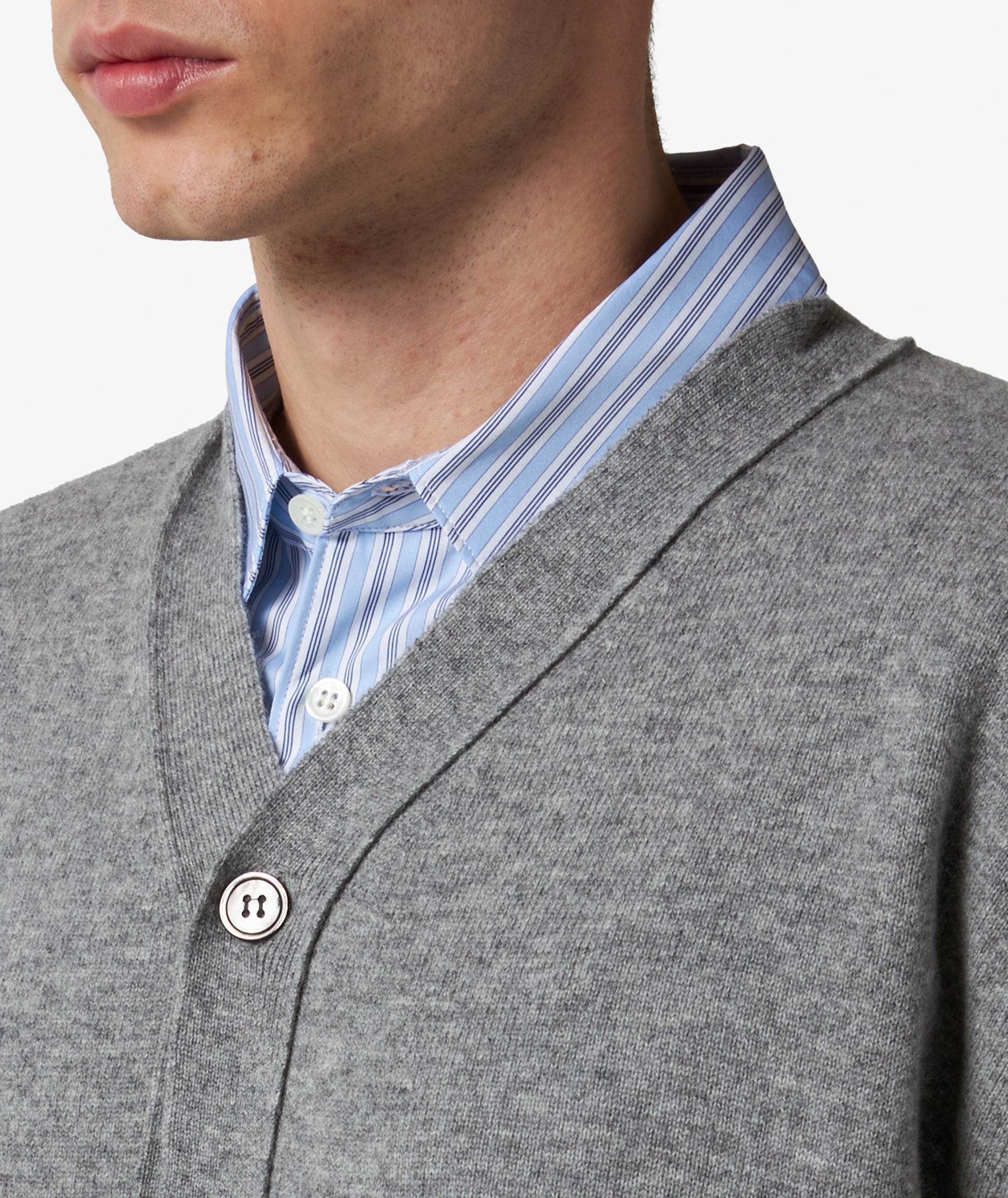Comme des Garçons Shirt V-Neck Cardigan in Gray | SVD USA