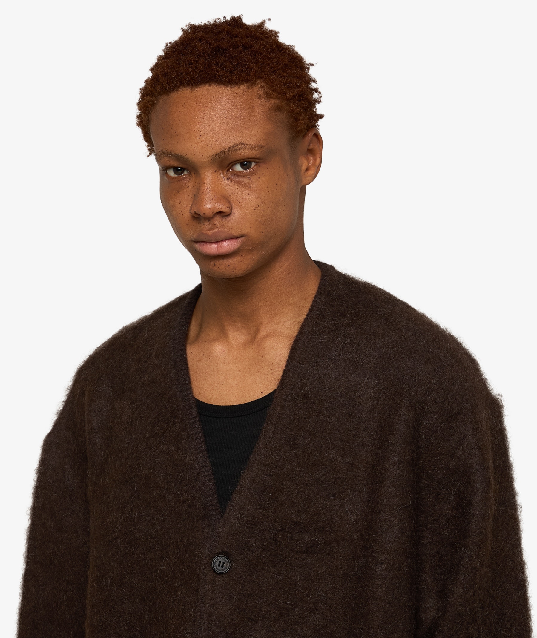 Comme des Garçons Homme Brushed Knit Cardigan | Dark Brown | SVD USA