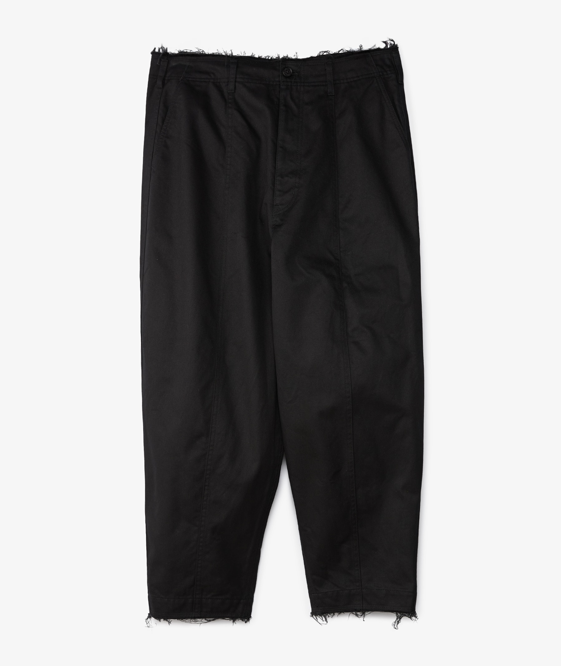 Comme des Garçons Homme Raw Hem Barrel Leg Pants | Black | SVD USA