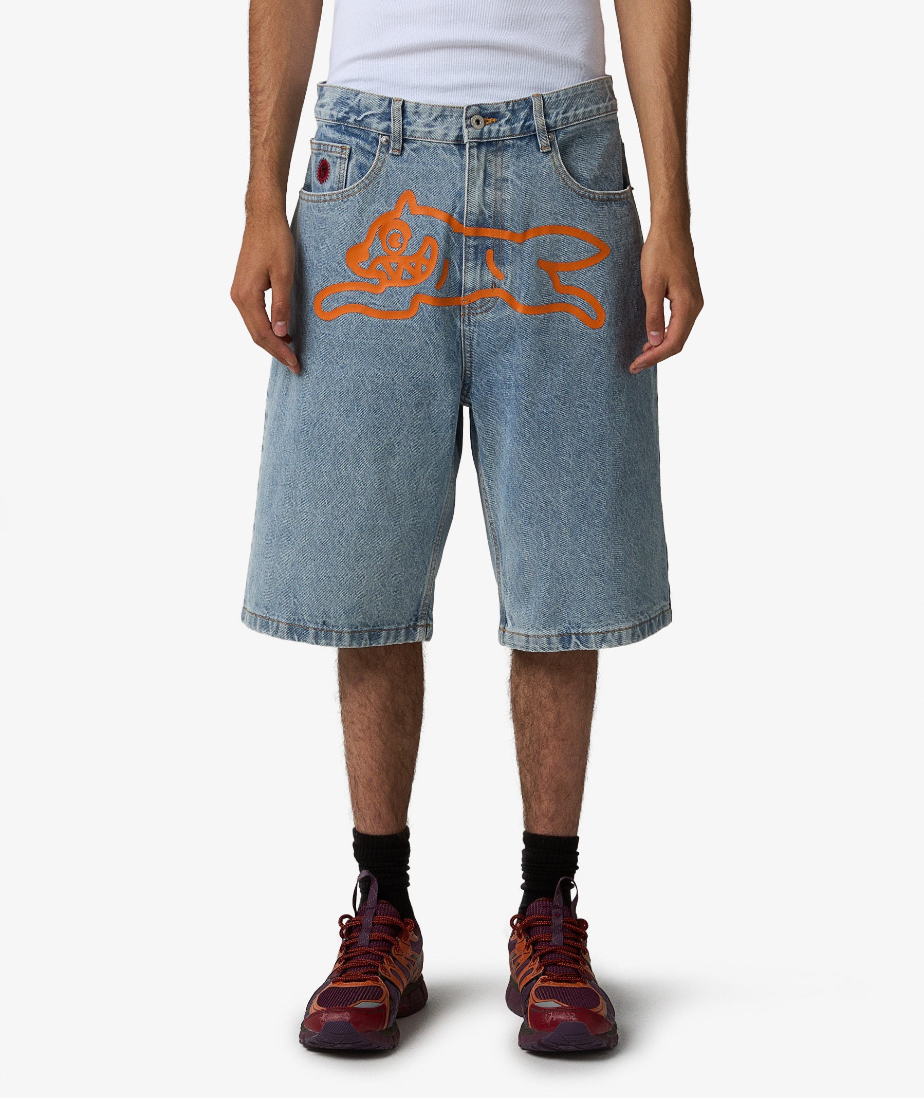 Icecream Running Dog Denim Shorts | Heavy Wash Blue | SVD USA