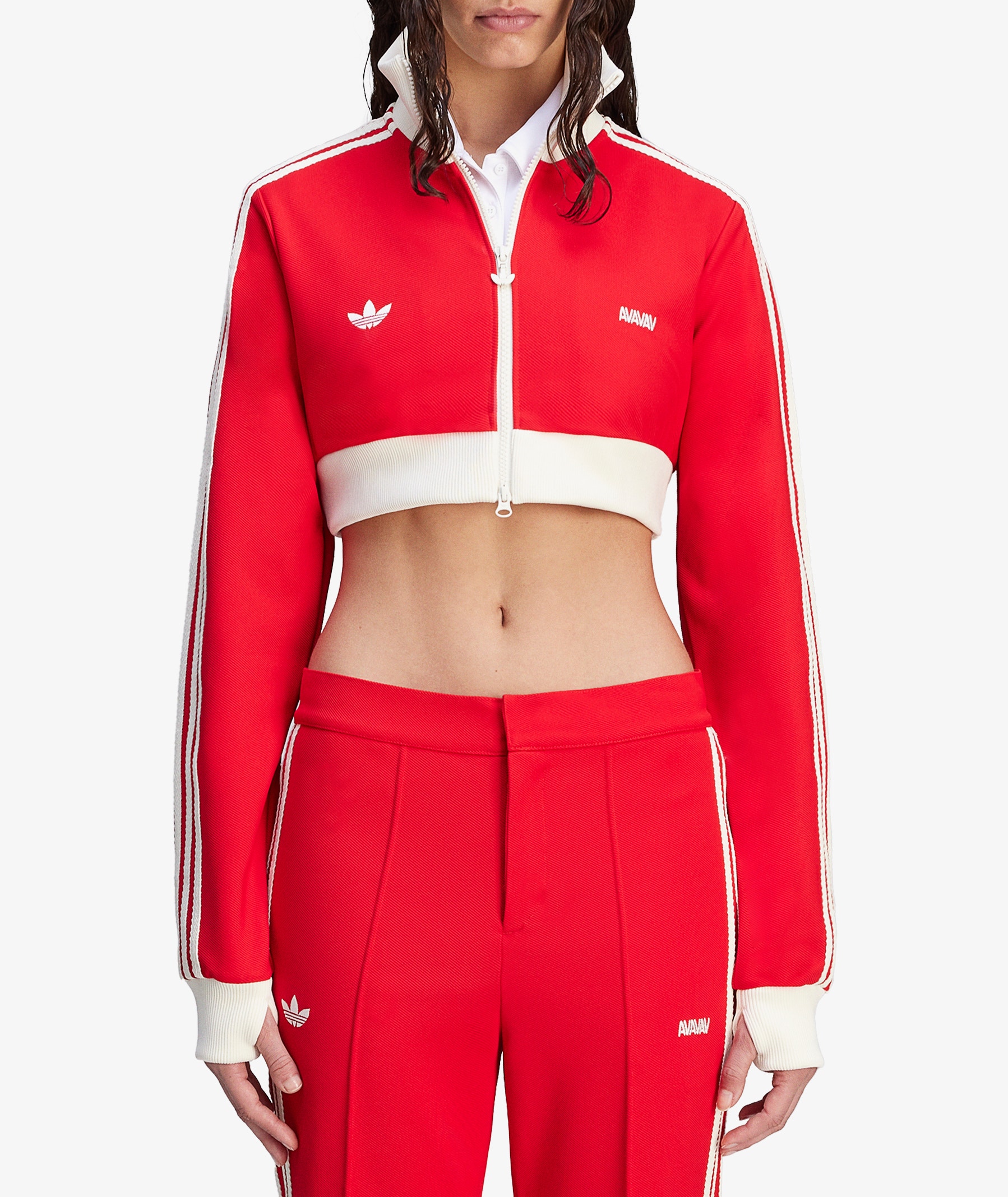 adidas Women's Cropped Track Jacket x Avavav in Red | SVD USA