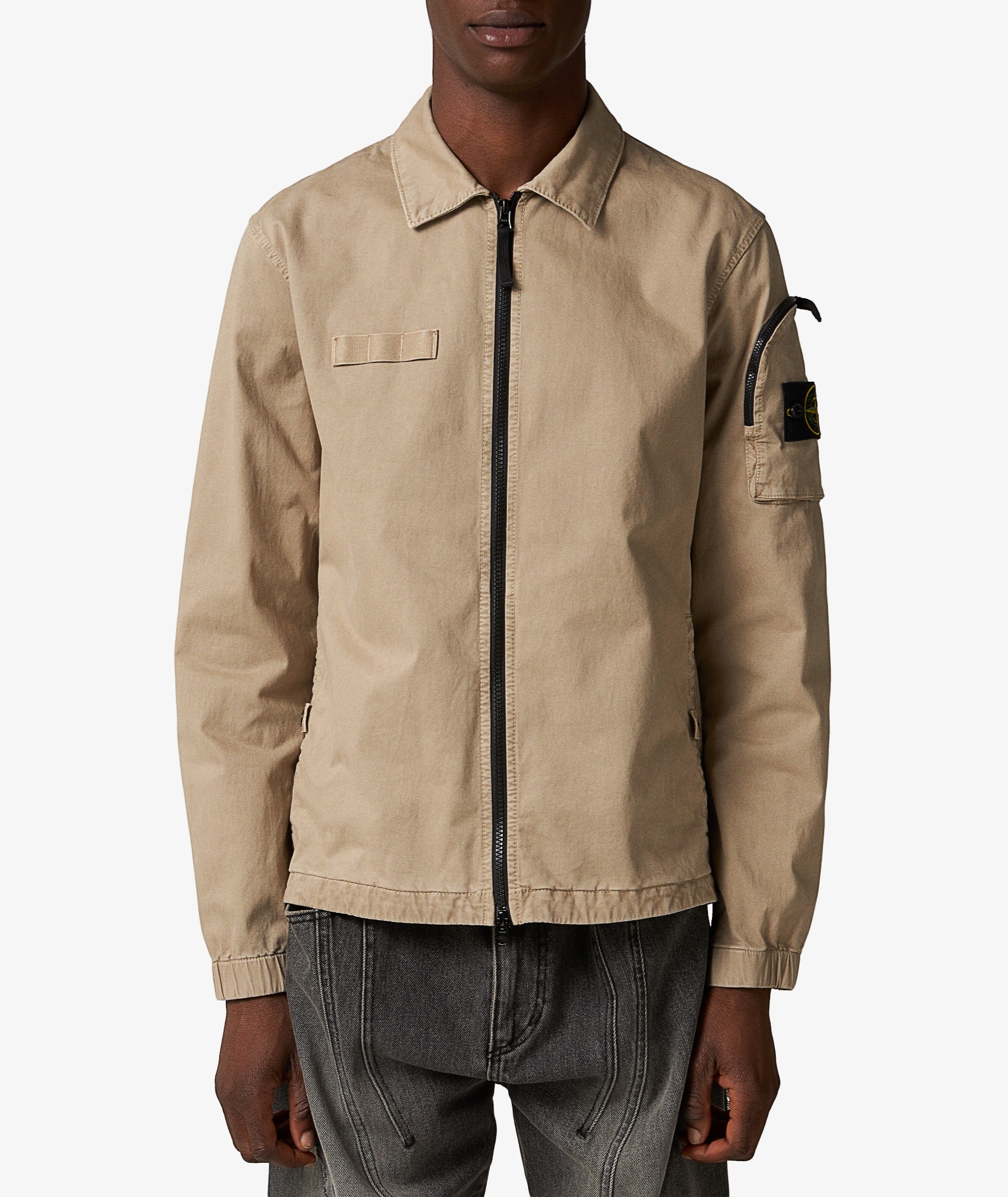 Stone Island Old Effect Overshirt in Beige | SVD USA