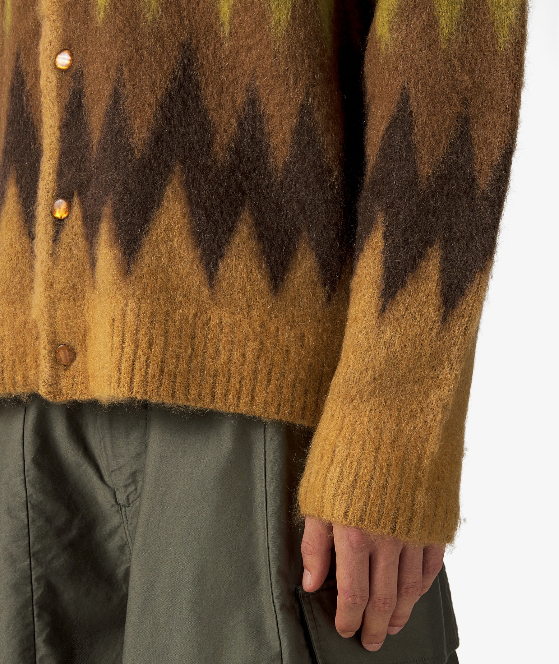 Multicolor Needles Mohair Zigag Cardigan | SVD