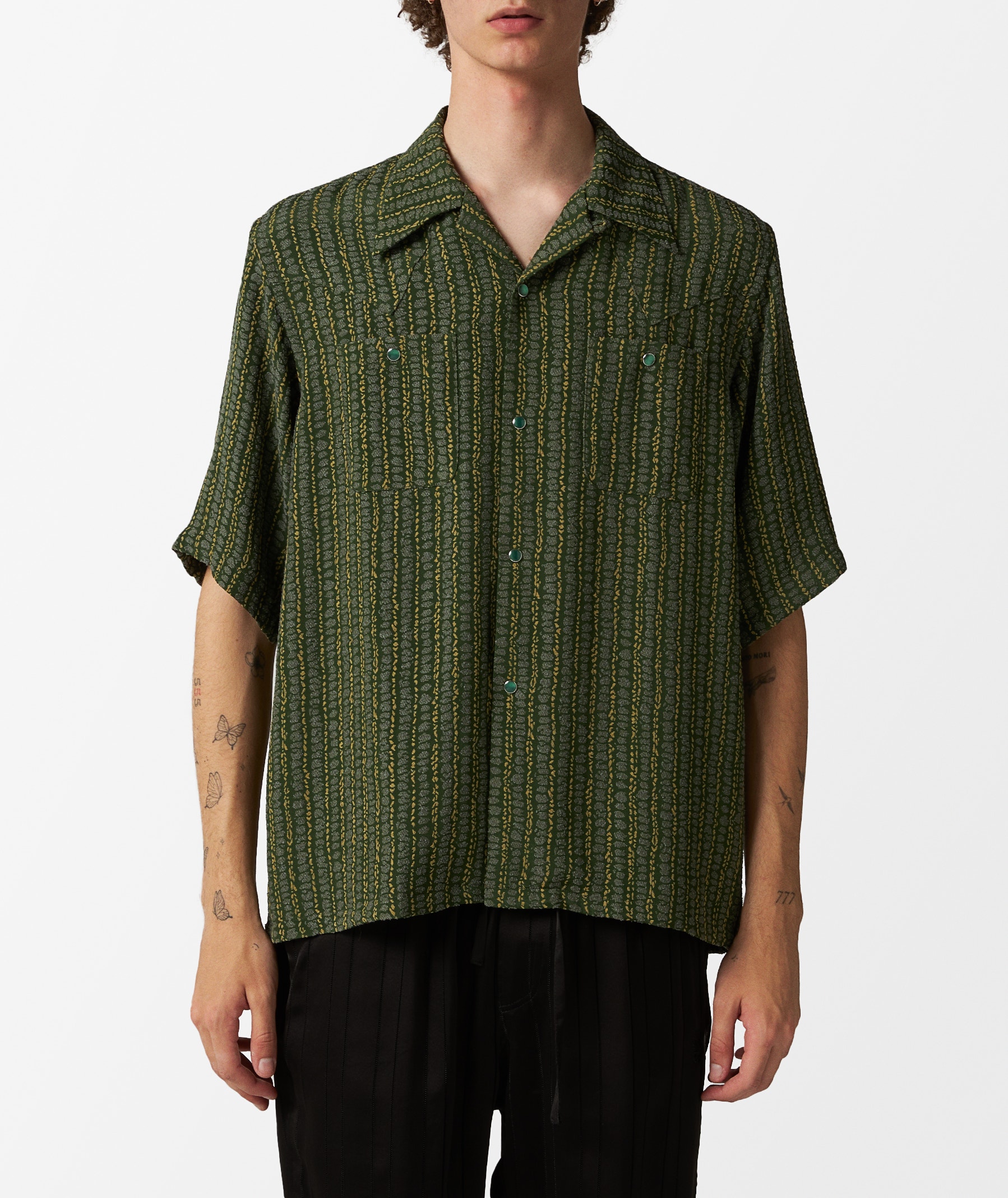 Needles Cowboy One-Up Shirt in Green | SVD USA