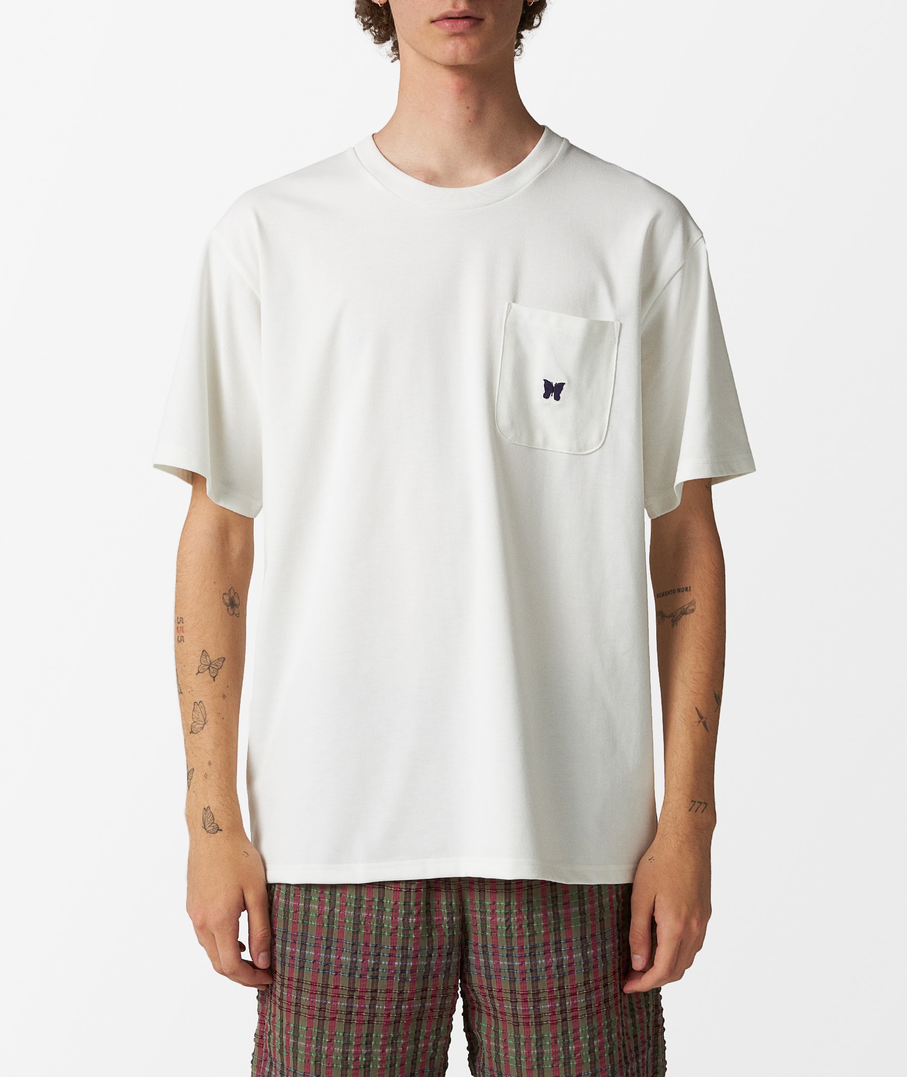 Needles Crew Neck T-Shirt in White | SVD USA