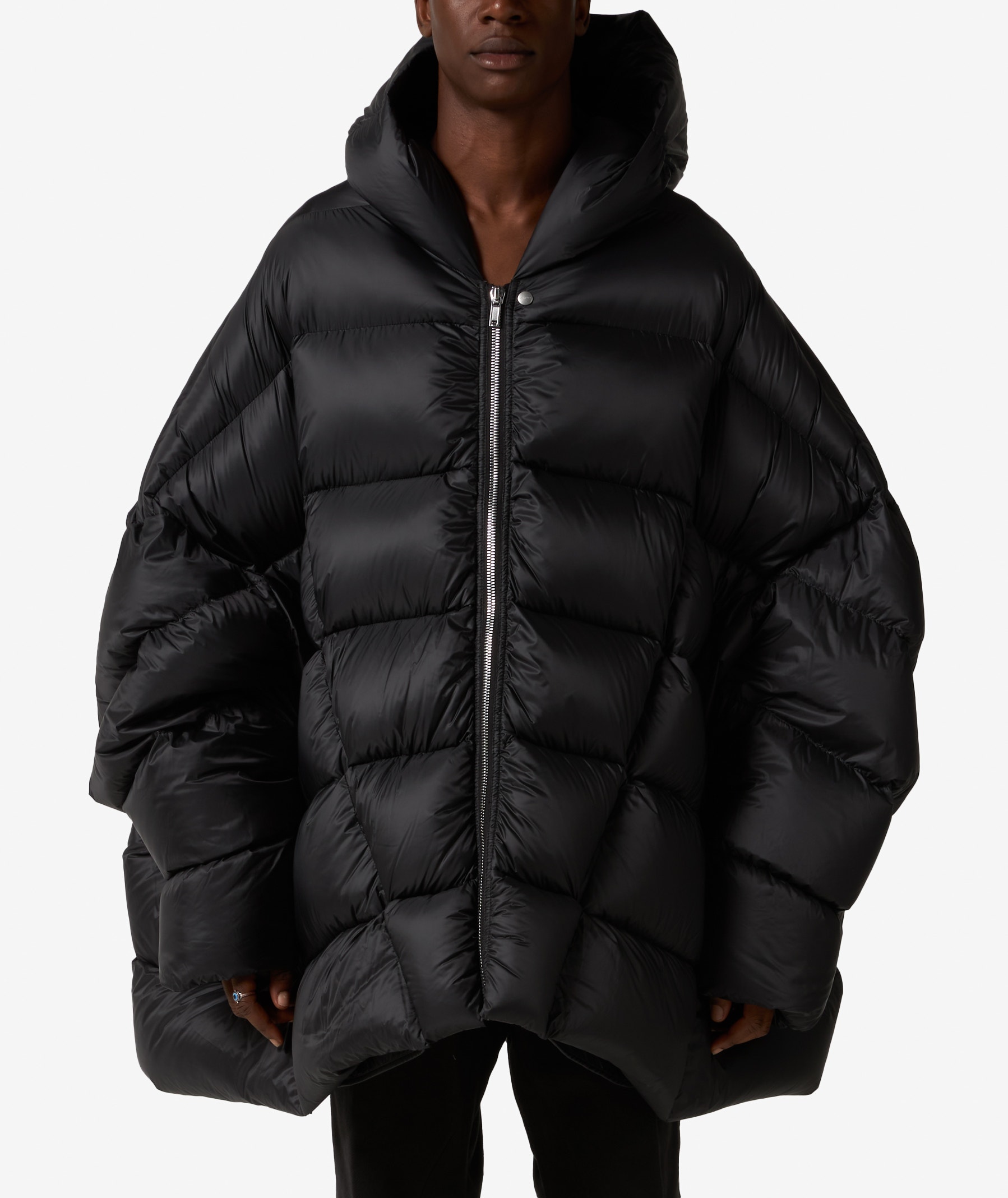 Rick Owens Hooded Peter Down Jacket in Black | SVD USA