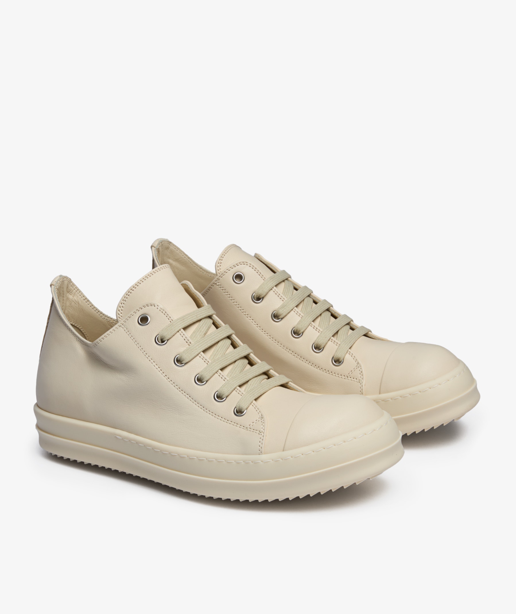 Rick Owens Leather Low Sneakers | RU02E1891-LCO-1111 | SVD USA