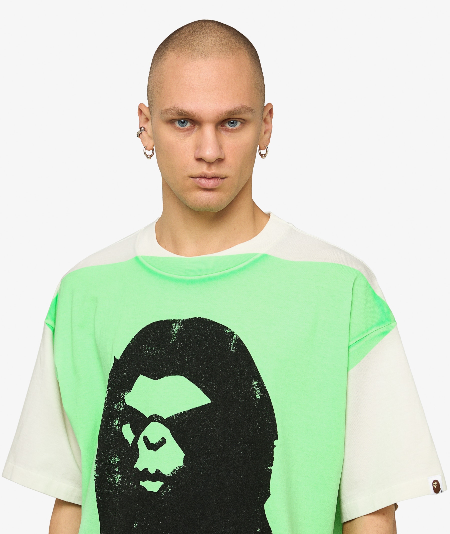 SAINT Mxxxxxx Hand Print T-Shirt x BAPE® | Neon Green | SVD USA