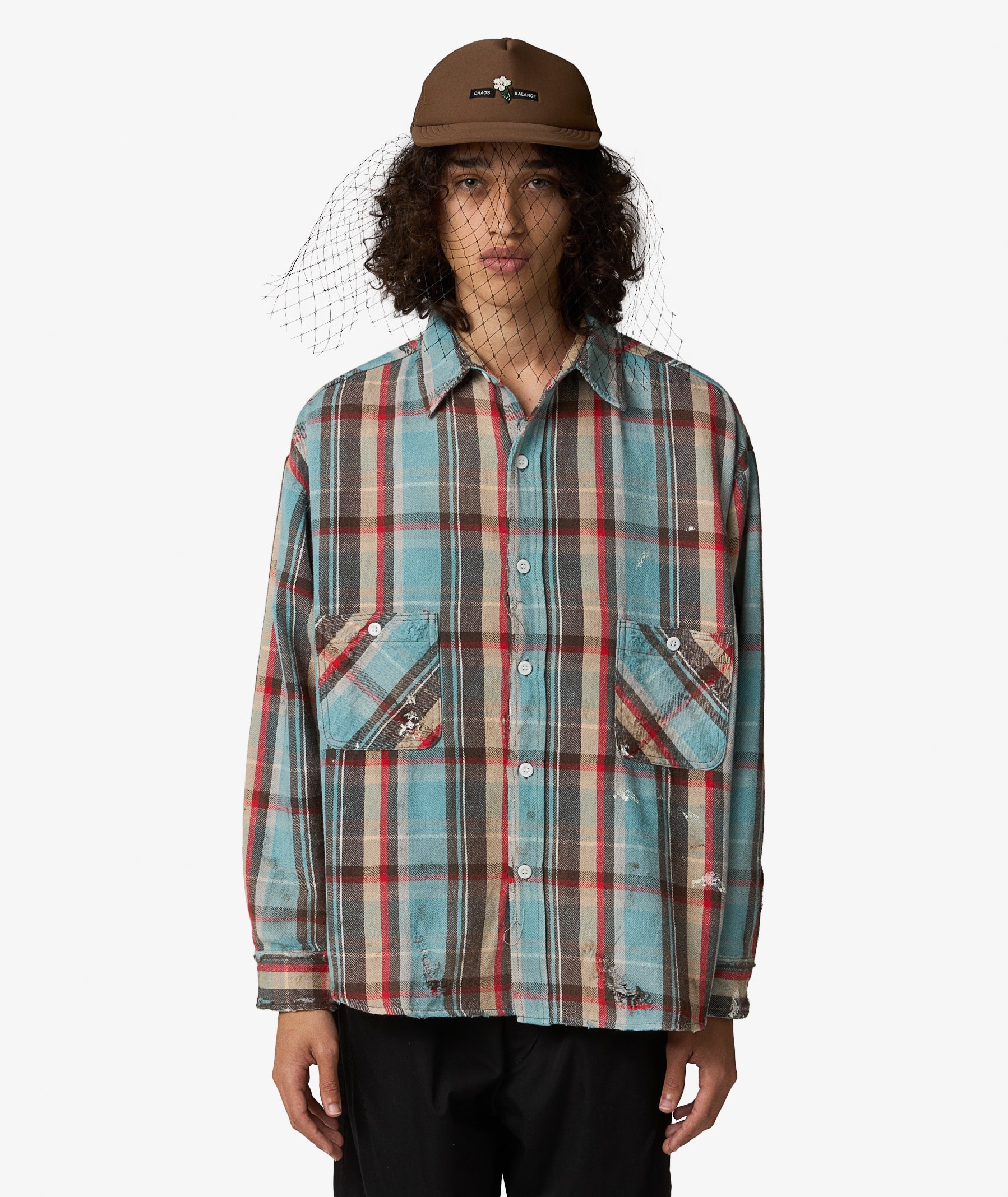 SAINT Mxxxxxx Check Flannel Shirt | Light Blue | SVD USA