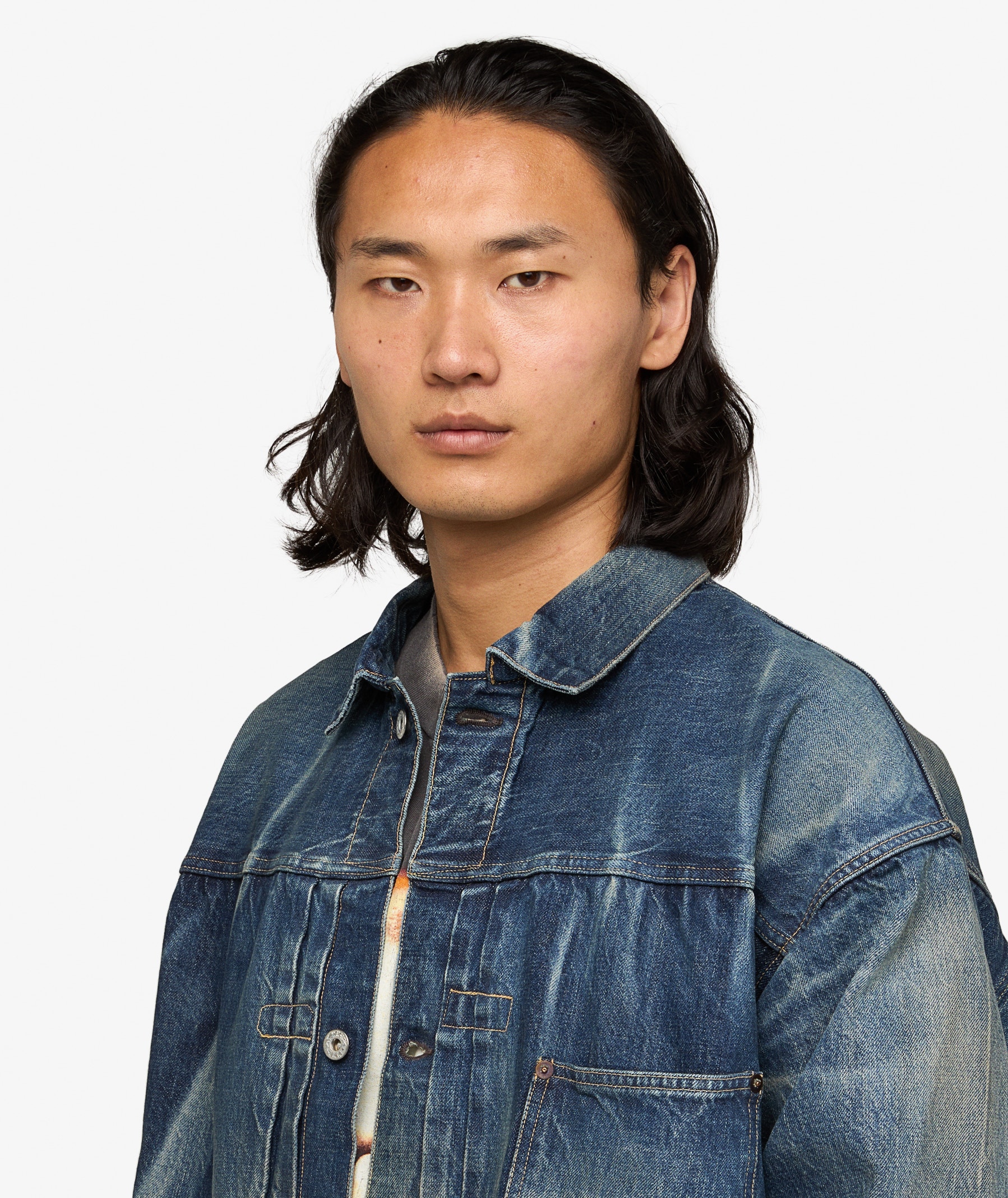 SAINT Mxxxxxx BJ Damaged Denim Jacket | SM-HR8-0000-C39 | SVD USA