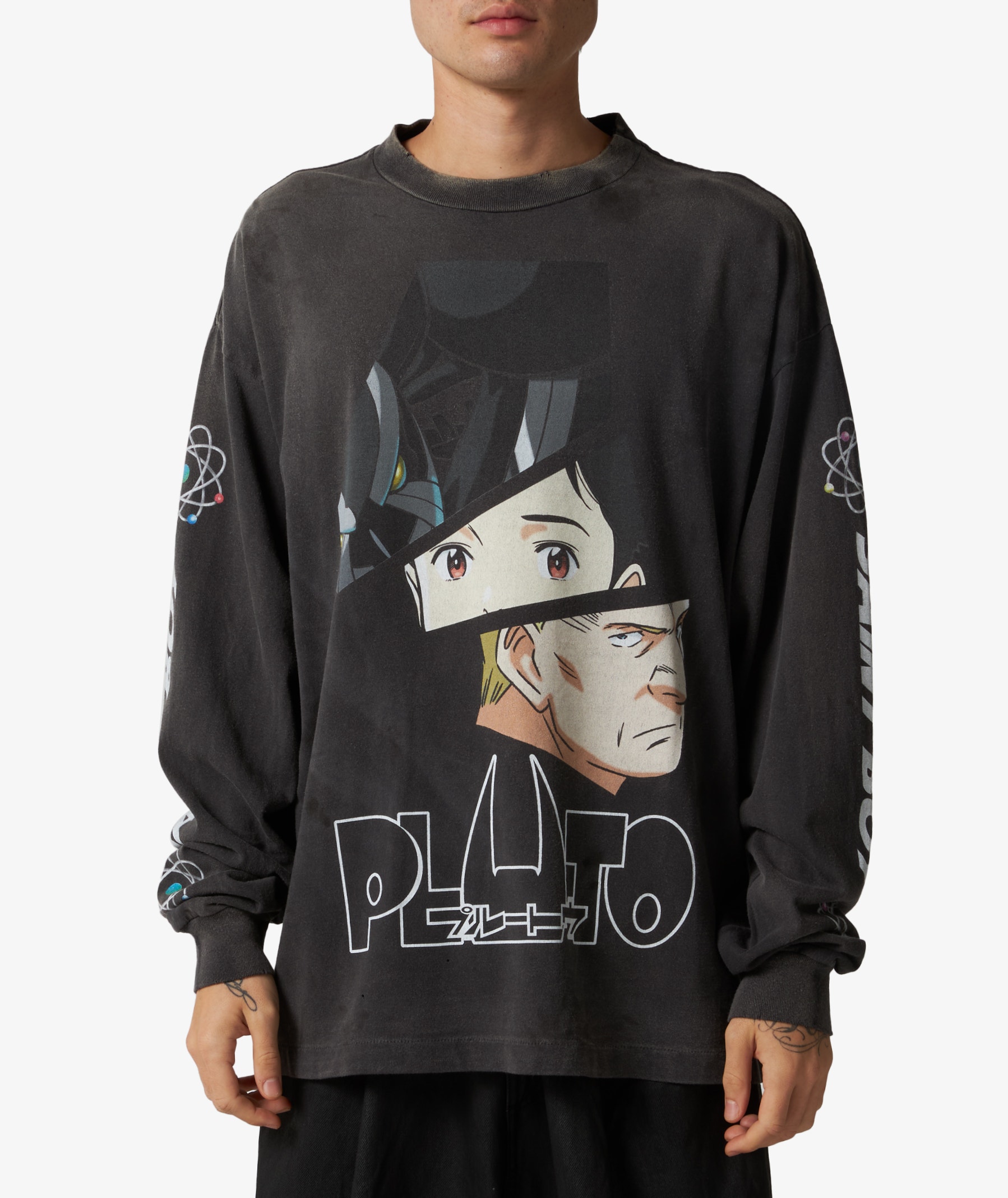 SAINT Mxxxxxx Pluto Long Sleeve T-Shirt in Gray | SVD