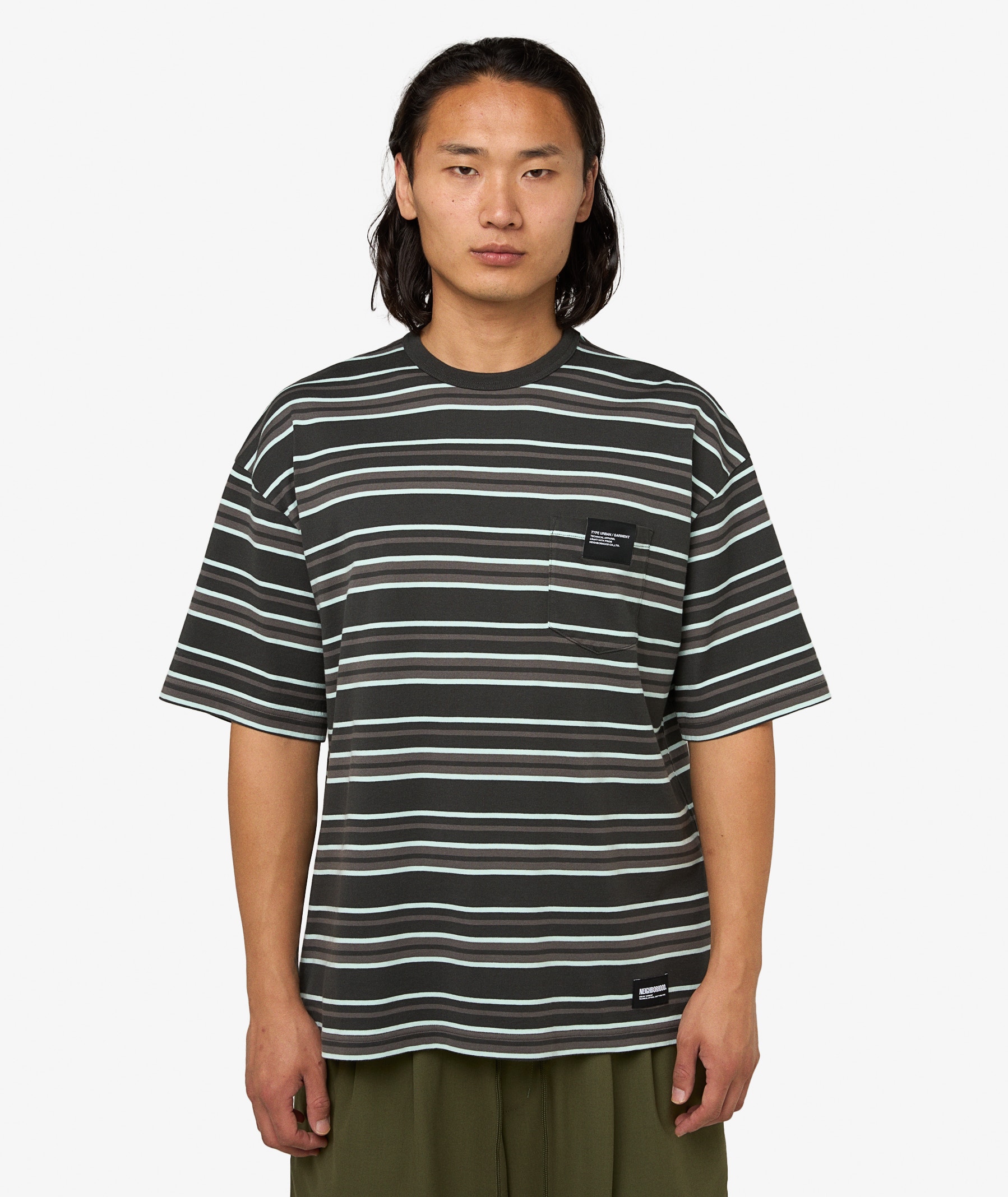 M ENNOY BORDER CREW NECK SWEAT ENNOY Border Crew Neck Sweat NAVY
