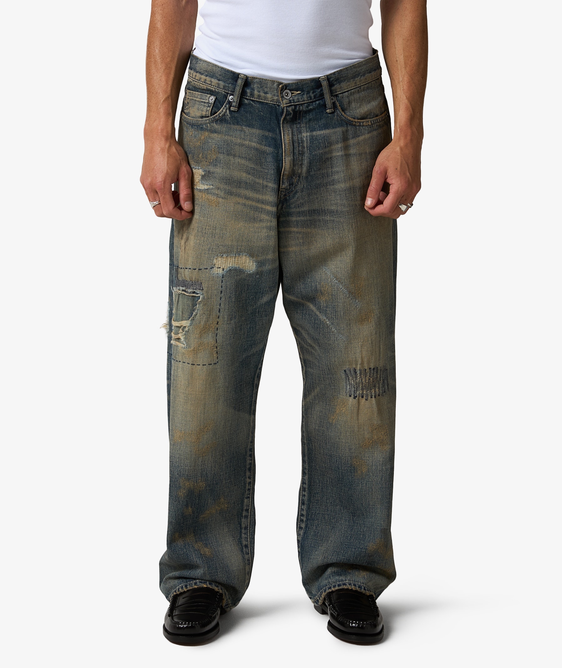 Neighborhood Savage Denim Wide Pants | 251XBNH-PTM07-IN | SVD USA