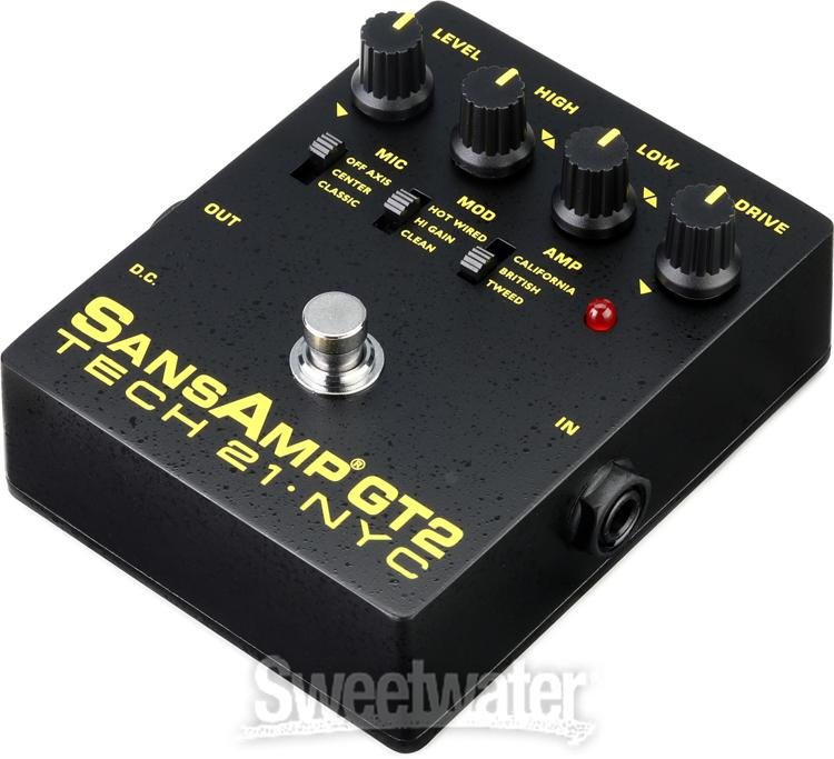Tech 21 SansAmp GT2 Tube Amp Emulator Pedal | Sweetwater