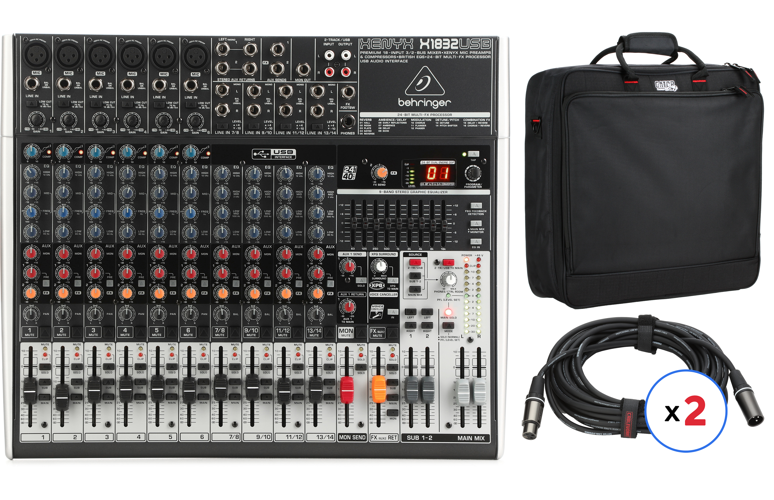 Behringer Xenyx X1832USB Mixer Bag Bundle | Sweetwater